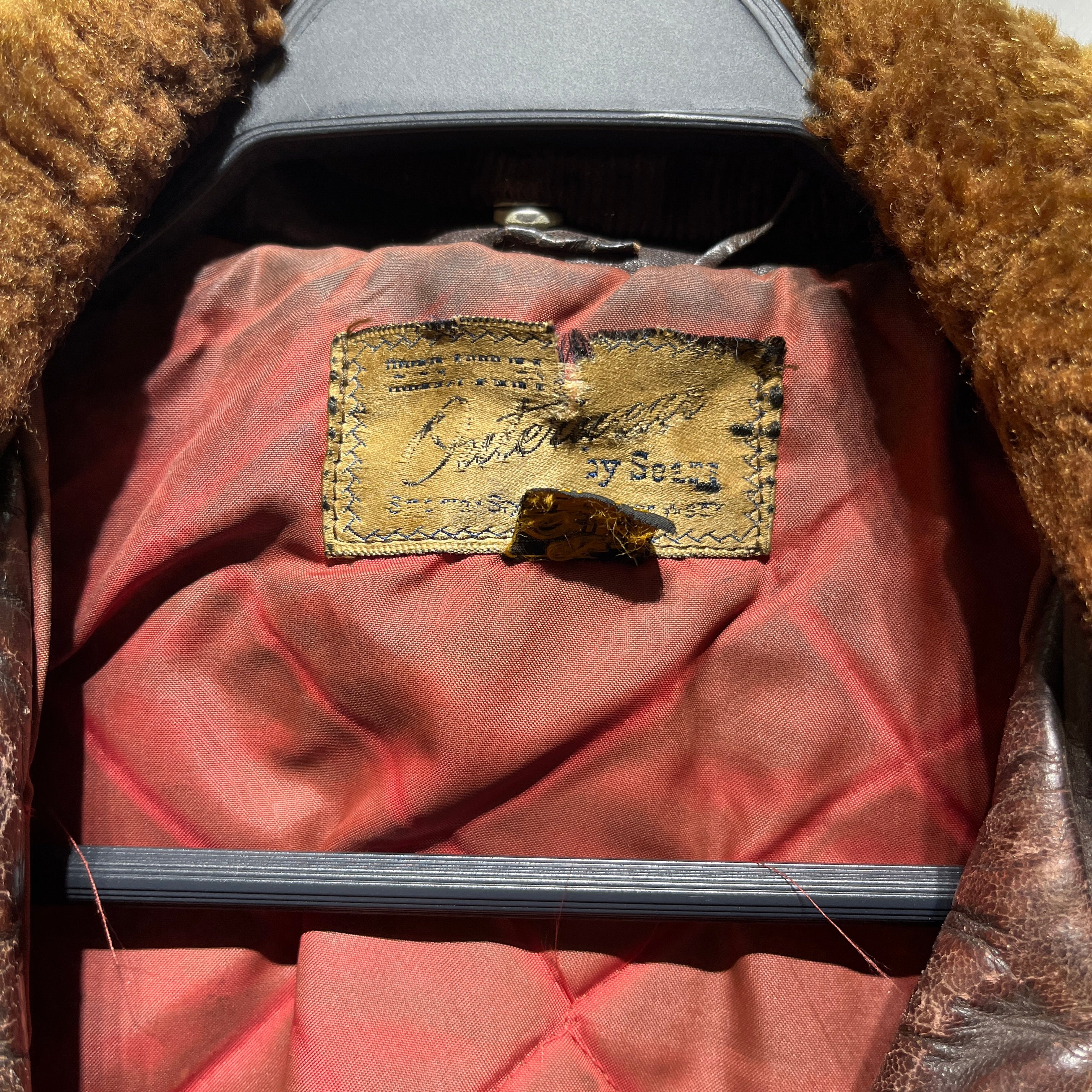 sears/Leather Jkt/Leather/BRW/talon zip, salmon gut view 3