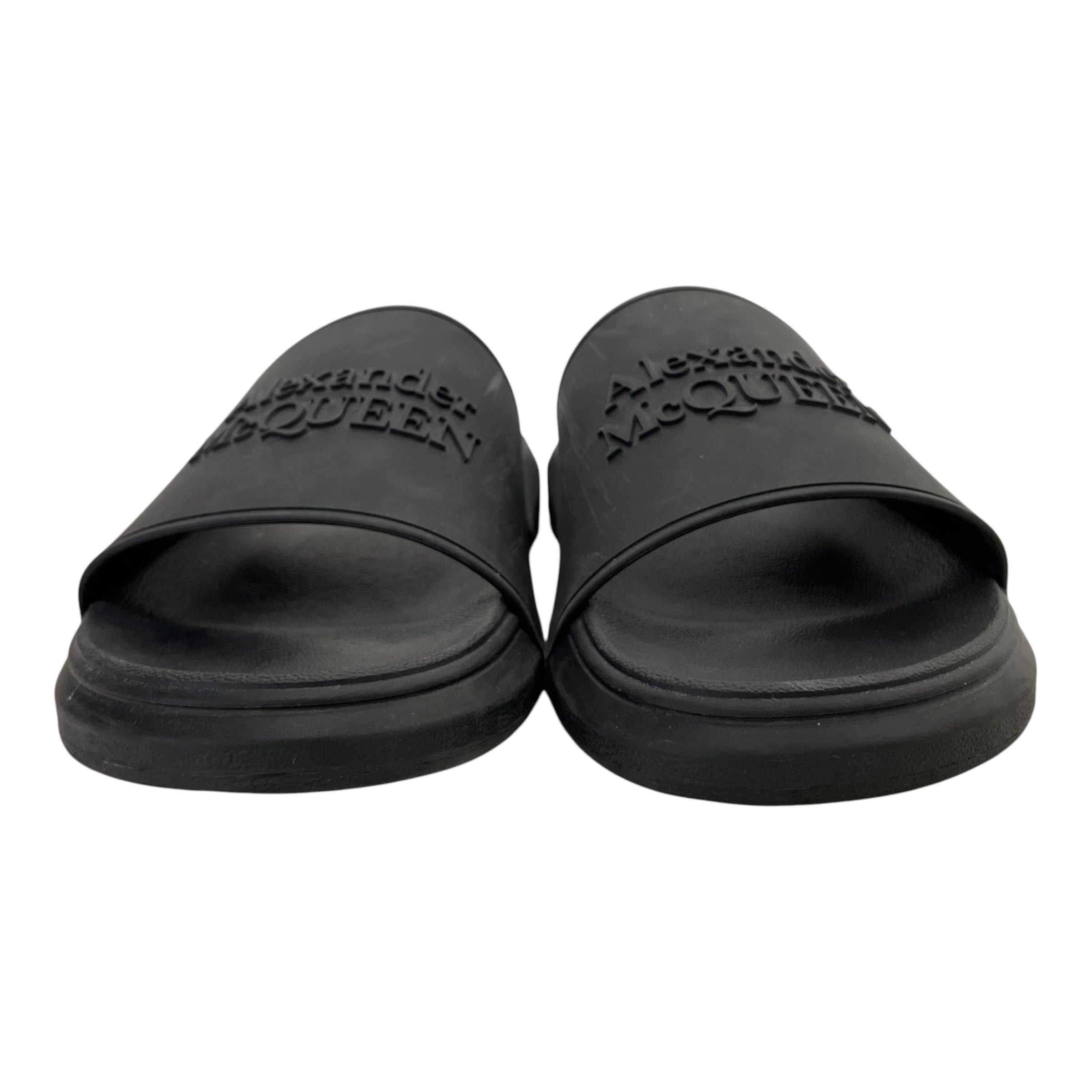 Alexander McQueen/Sandals/EU 43/BLK/RUBBER LOGO SLIDES view 3