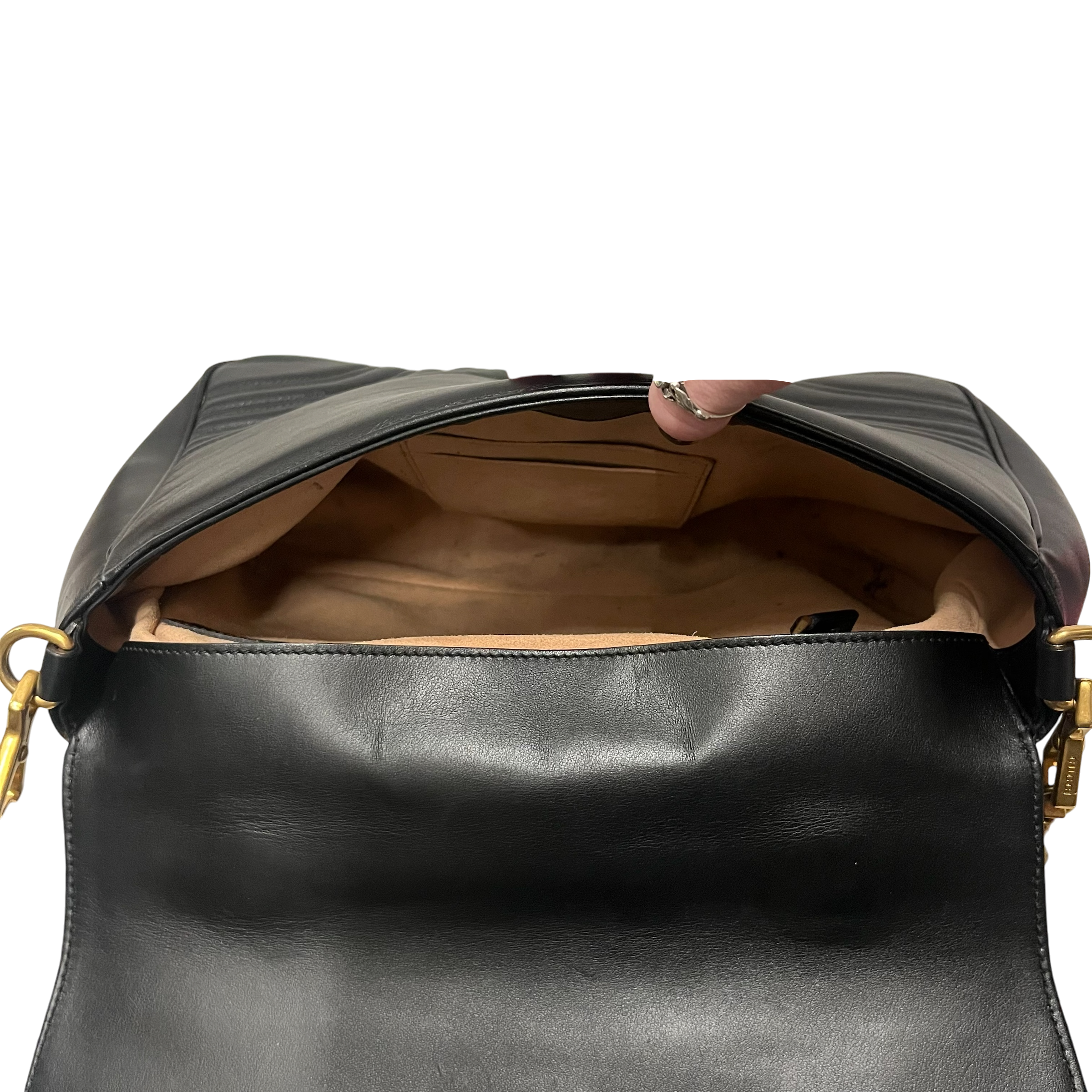 GUCCI/Hand Bag/Leather/BLK/MATELASSE TOP HANDLE view 5