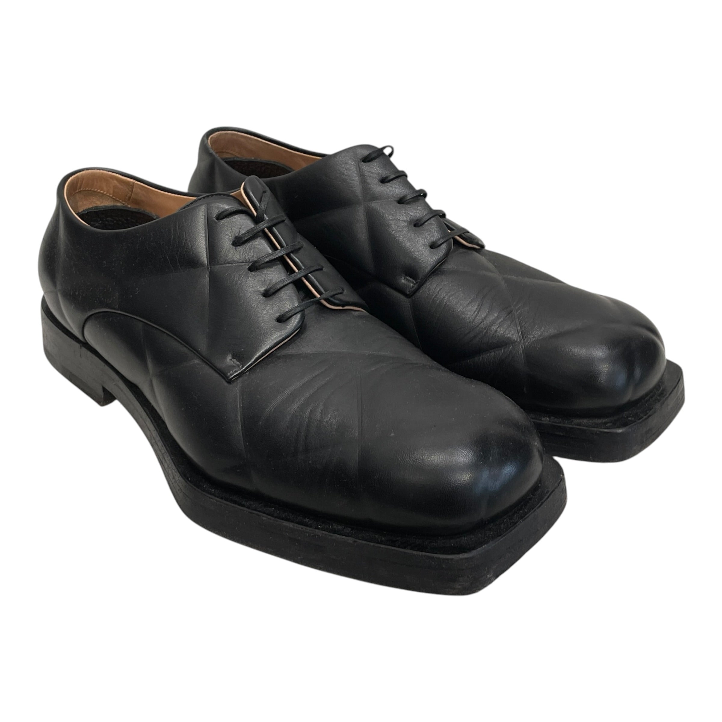BOTTEGA VENETA/Dress Shoes/EU 44/Leather/BLK/STRUT GRID DERBY SQUARE TOE view 1