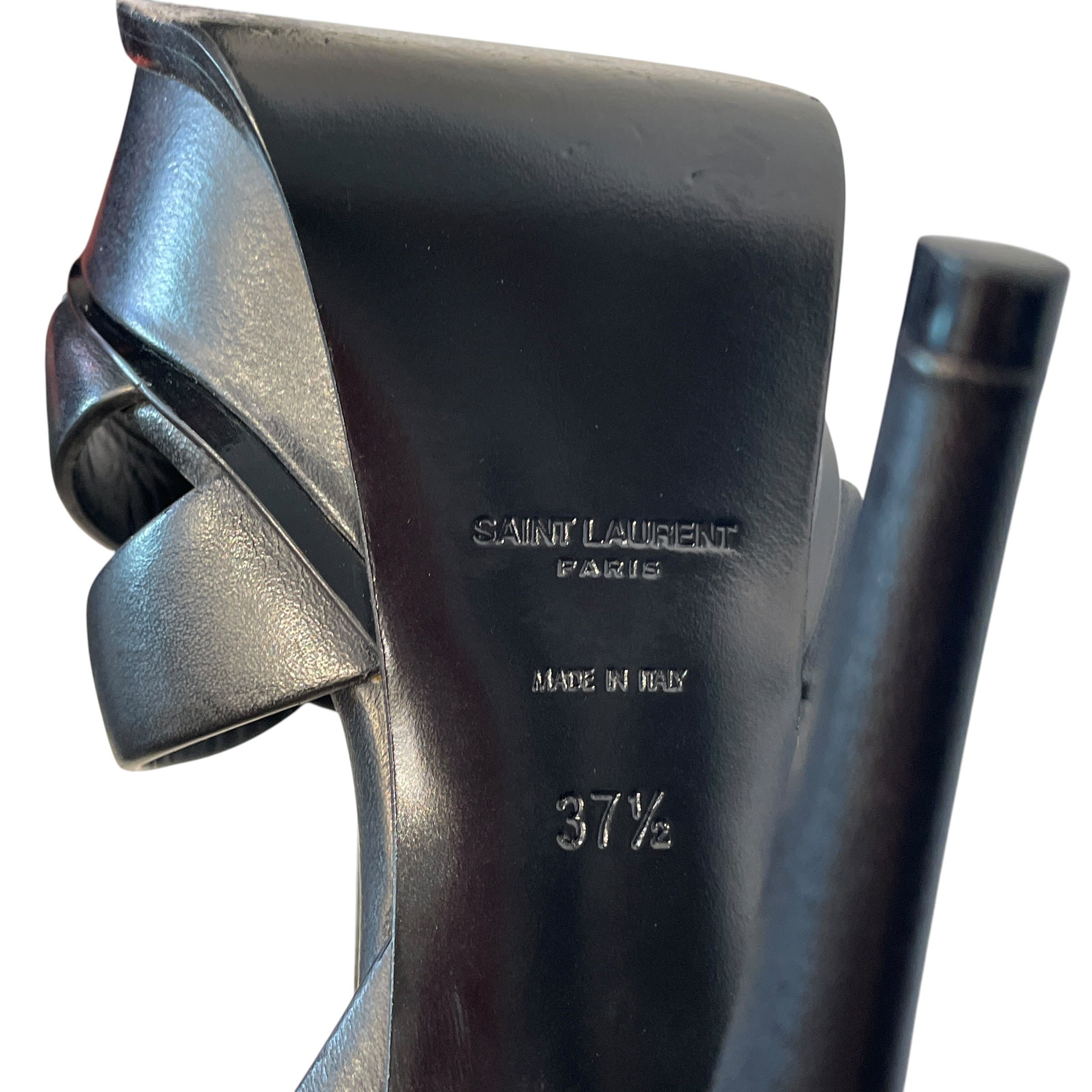 YVES SAINT LAURENT/Heels/EU 37.5/Leather/BLK/TRIBUTE SANDAL view 5