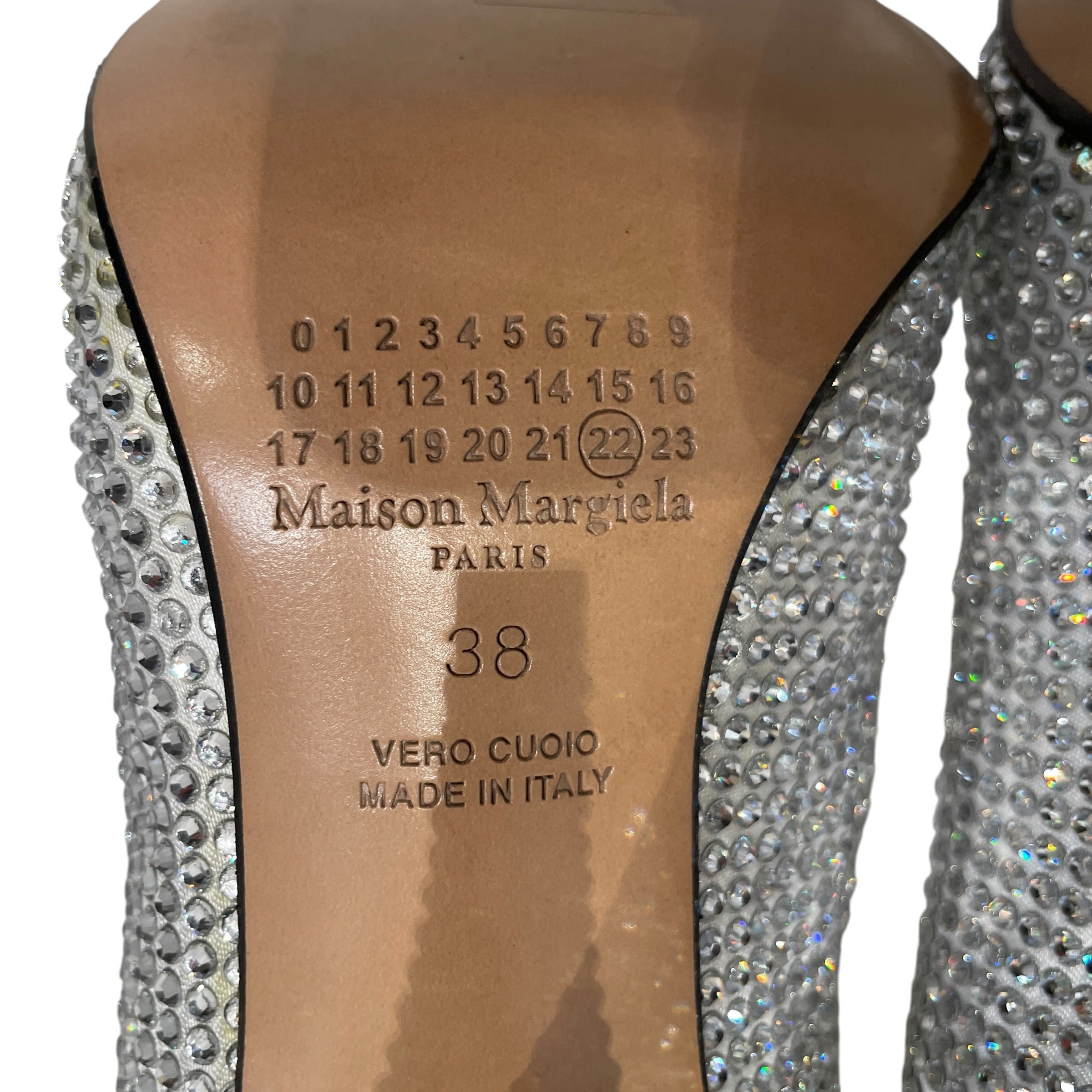 Maison Margiela/Heels/EU 38/Glitter/SLV/V-Tip/RHINESTONE TABI PUMPS view 5