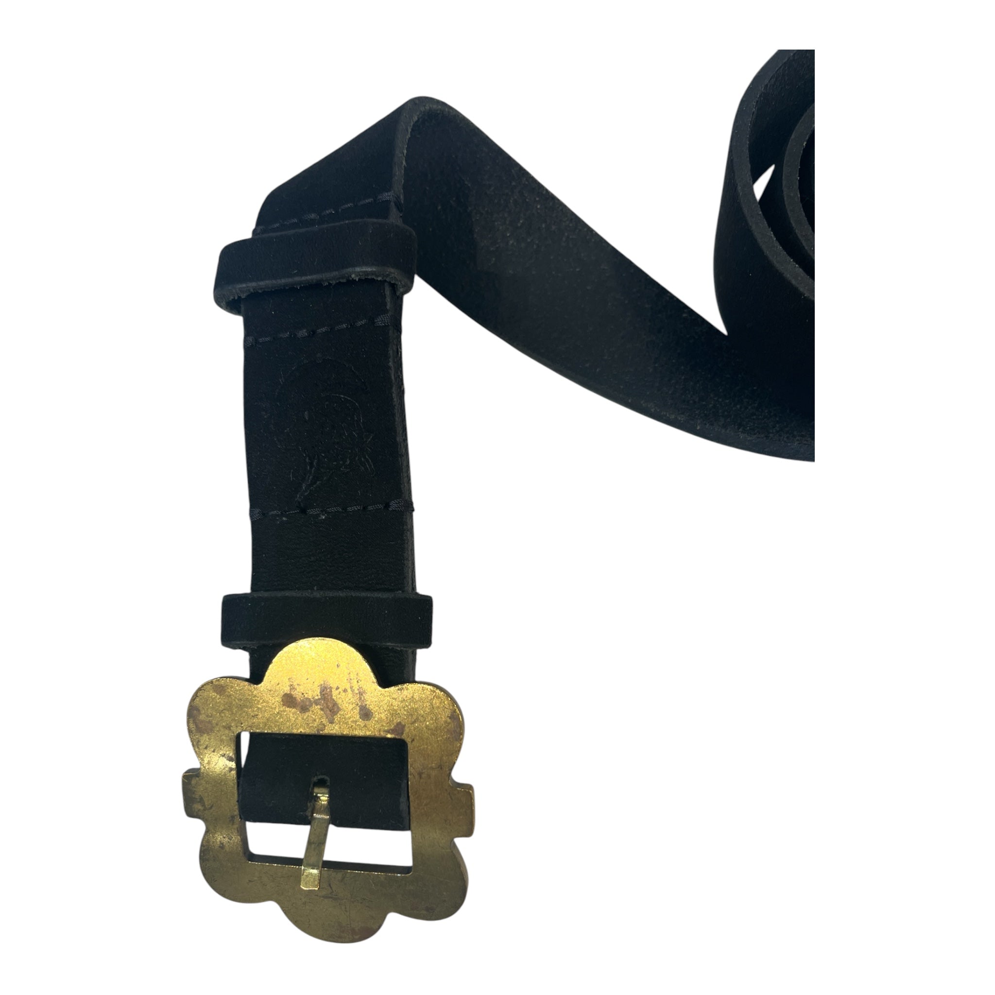 SKY HIGH FARM/Belt/Suede/BLK/GOLD FLOWER BUCKLE view 3