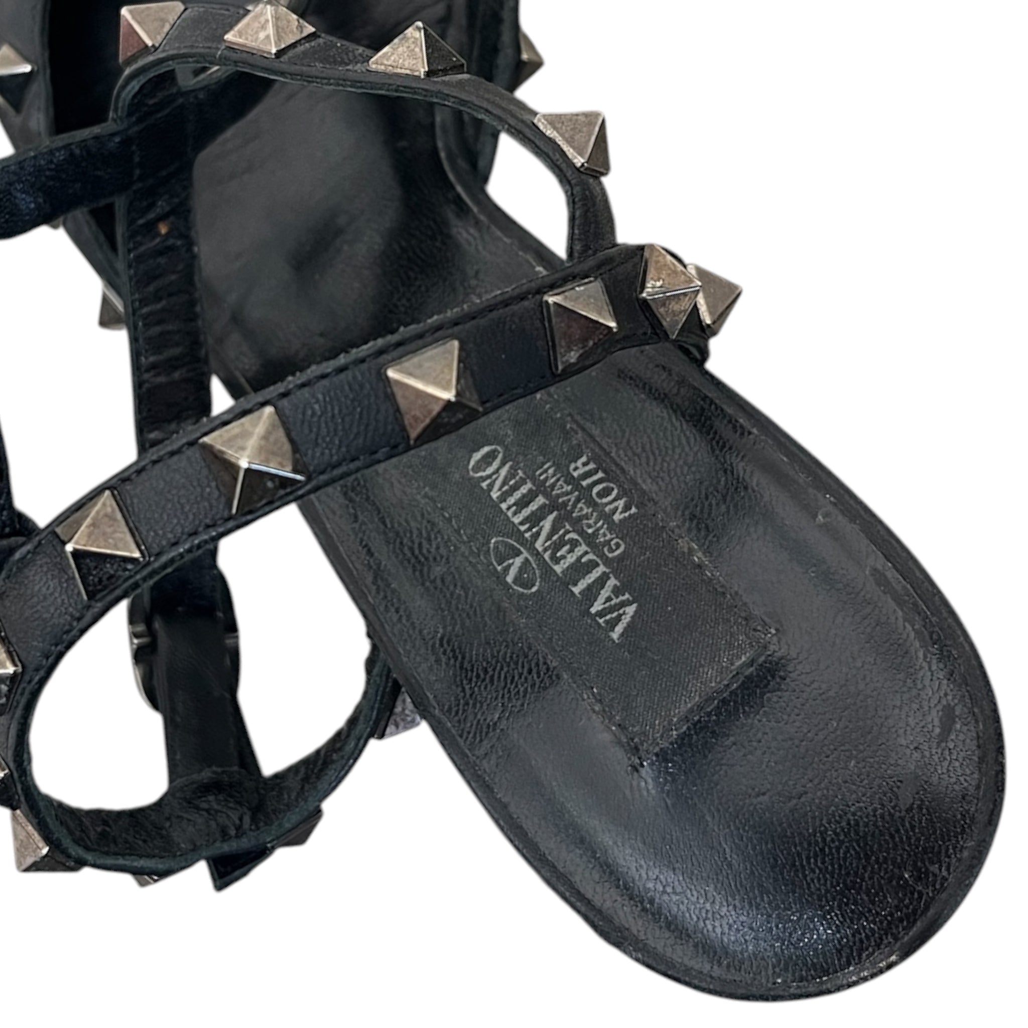 VALENTINO GARAVANI/Heels/US 7/Leather/BLK/V-Tip/NOIR-ROCKSTUD-KITTEN view 3