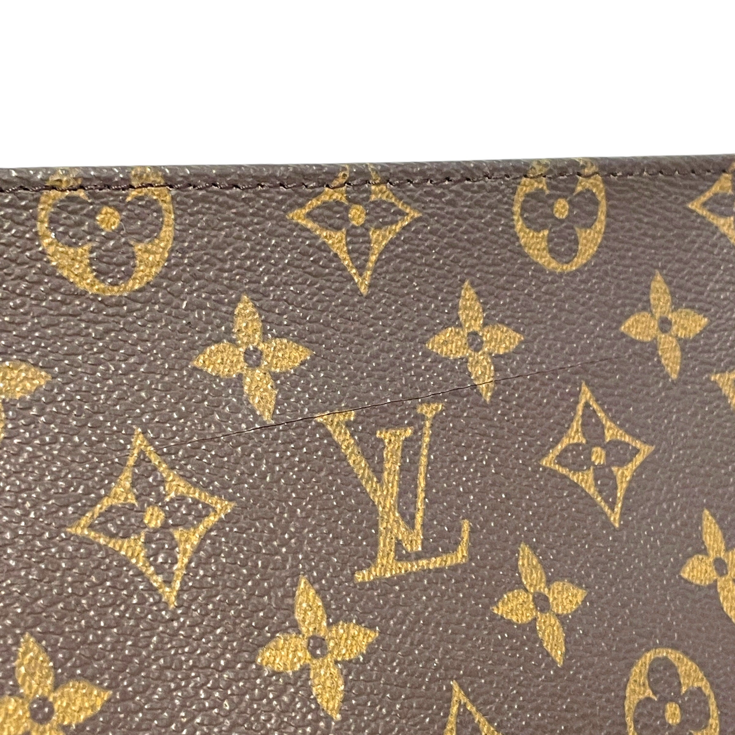 LOUIS VUITTON/Hand Bag/Monogram/Leather/BRW/Petite Bucket Pouch view 3