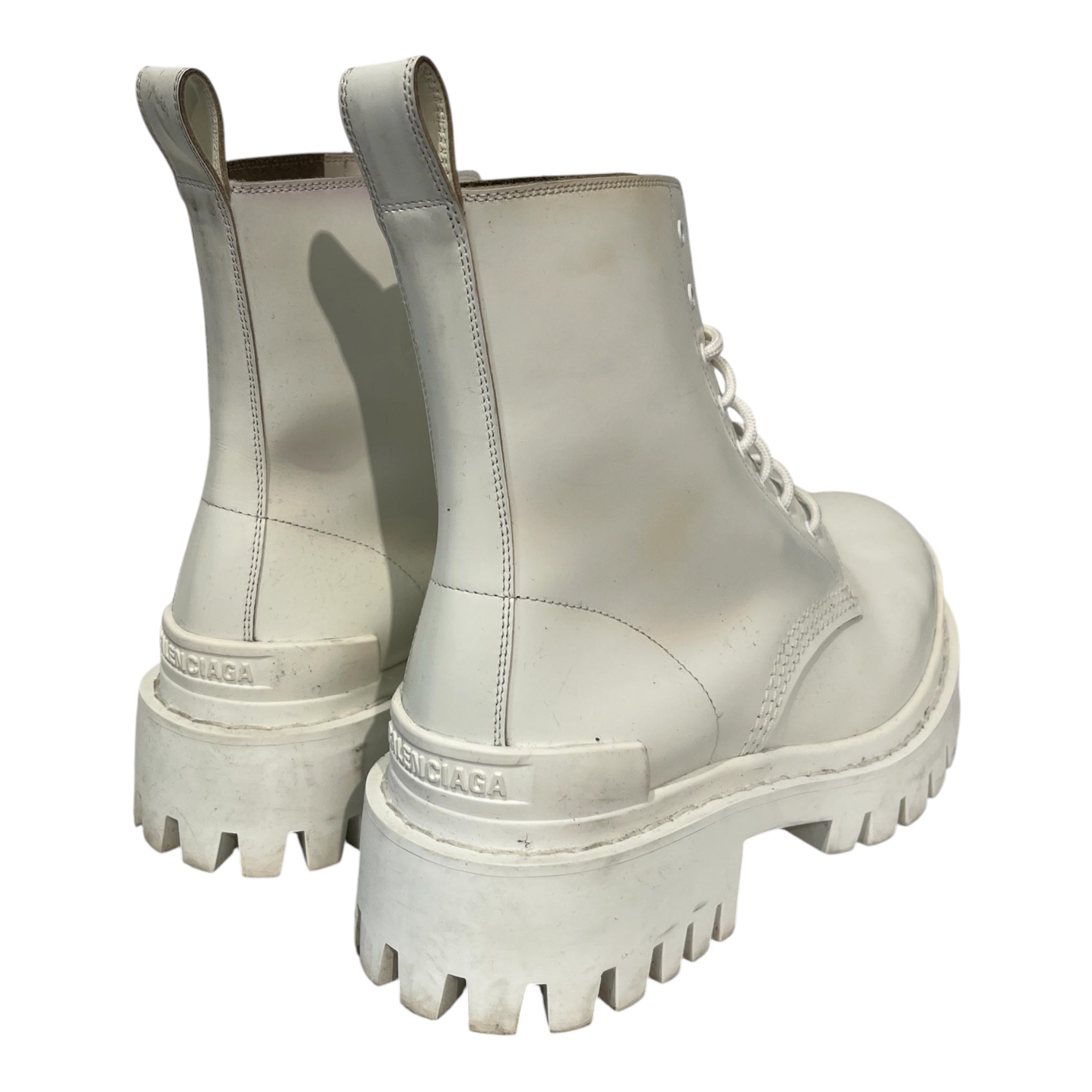 BALENCIAGA/Lace Up Boots/EU 38/Leather/WHT/S90974 WHITE STRIKE BOOTS view 2