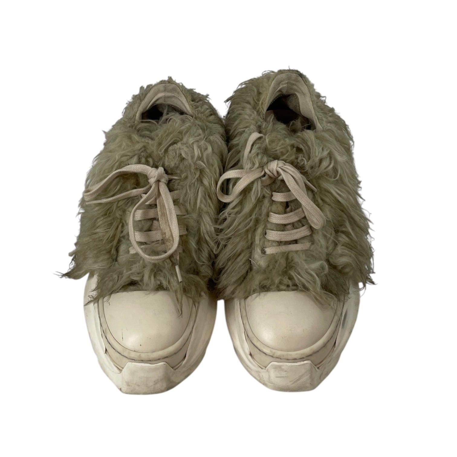Rick Owens/Low-Sneakers/EU 41/Polyester/CRM/DUSTY CREAM FAUX FUR SNKR view 2