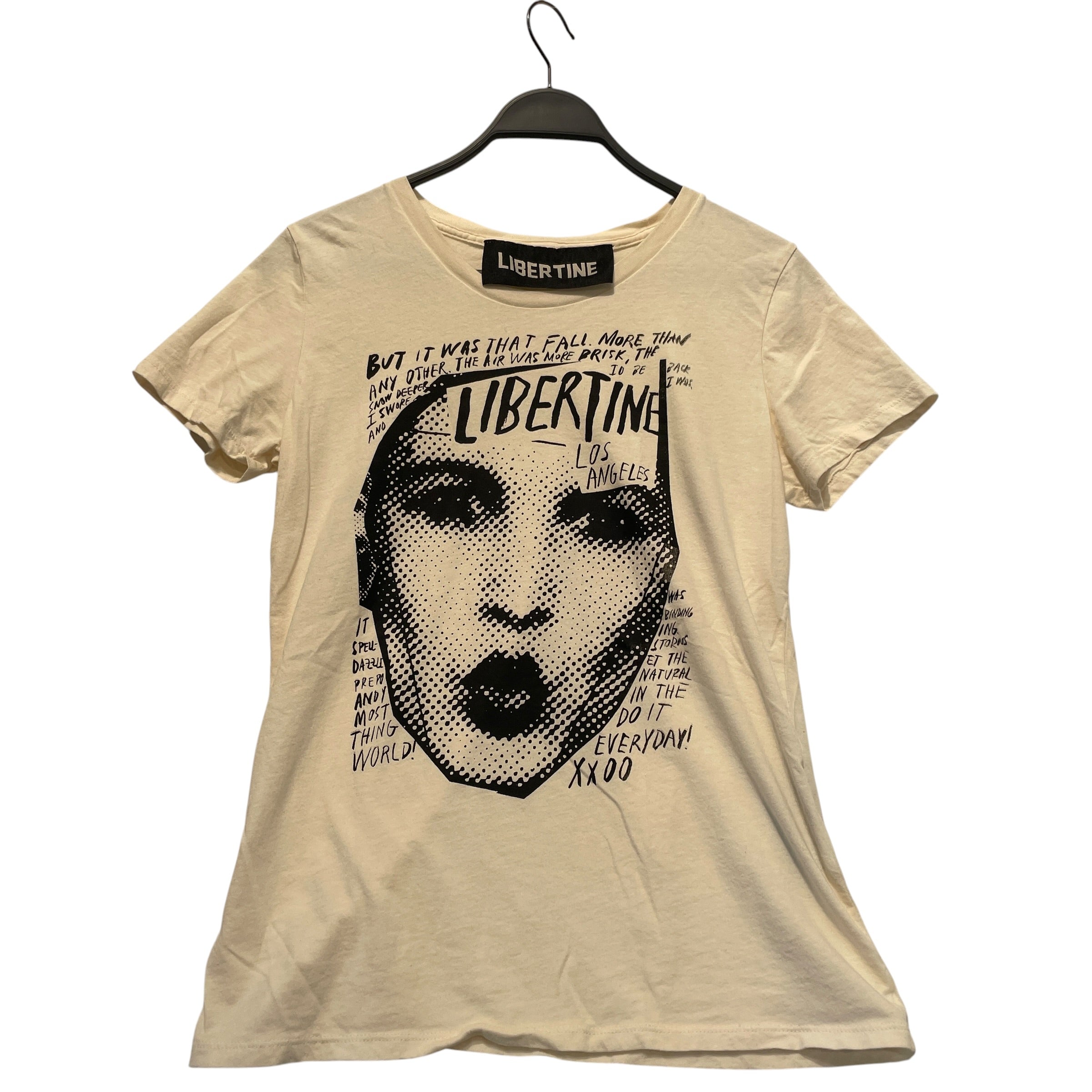 Libertine/T-Shirt/L/Graphic/Cotton/WHT/Half Tone Face  Tshirt view 1