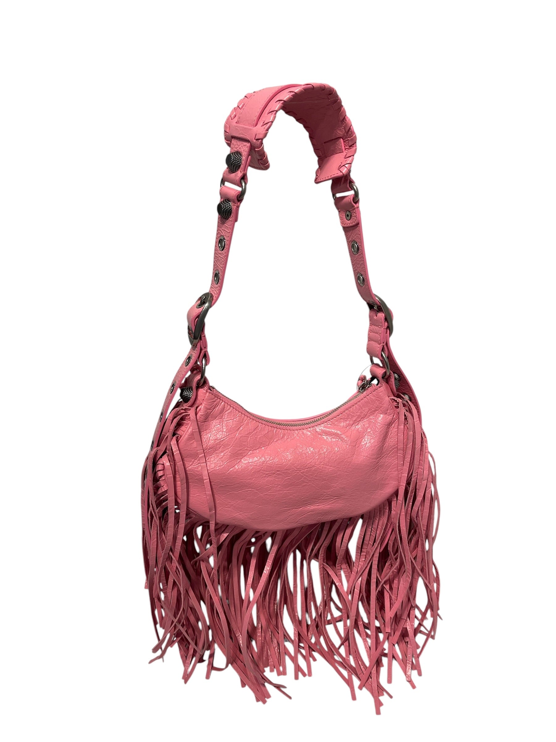 BALENCIAGA/Hand Bag/Lambskin/PNK/Le cagole Fringe shoulder bag view 3