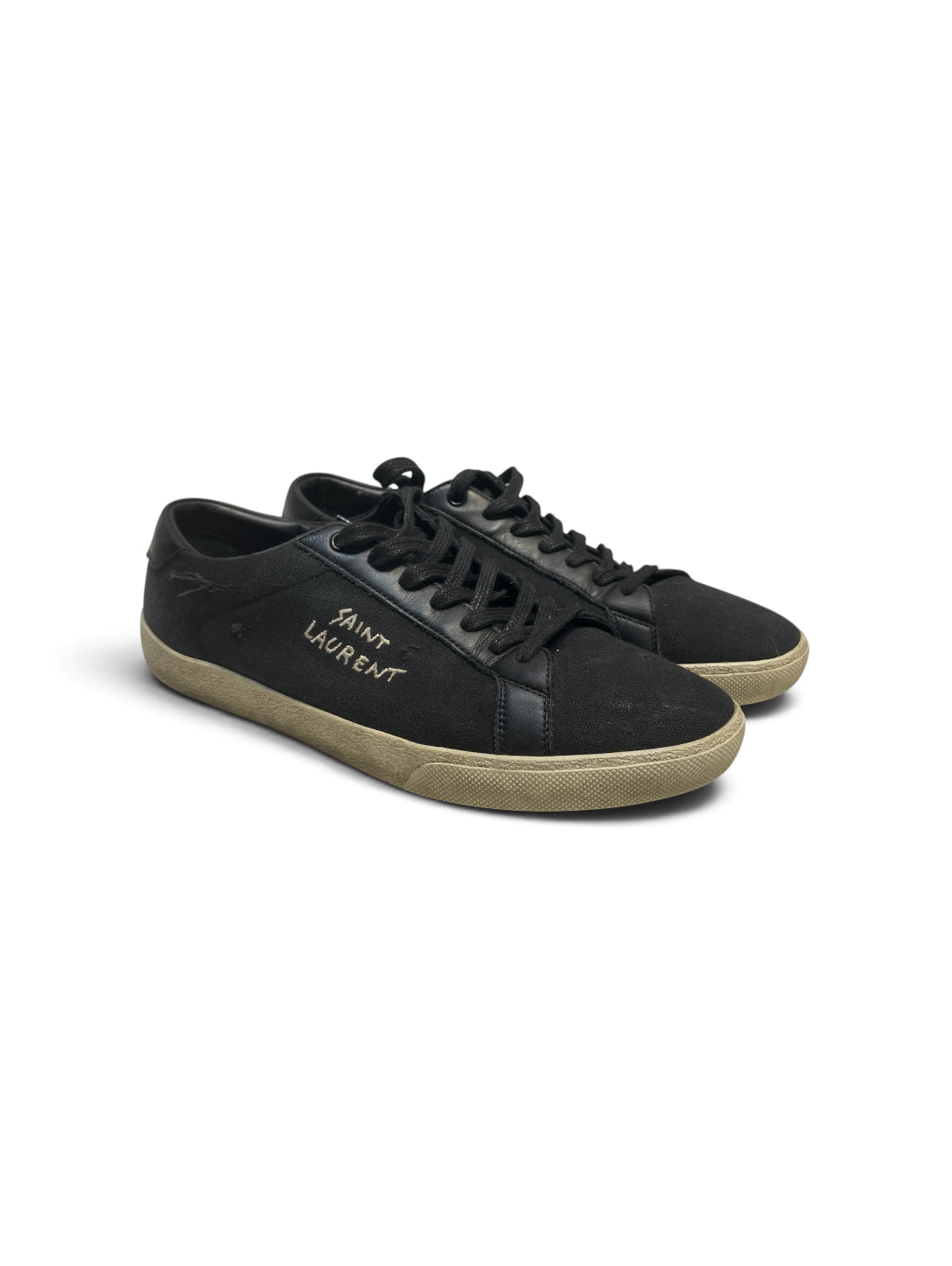 SAINT LAURENT/Low-Sneakers/EU 44/Cotton/BLK/COURT CLASSICS view 1