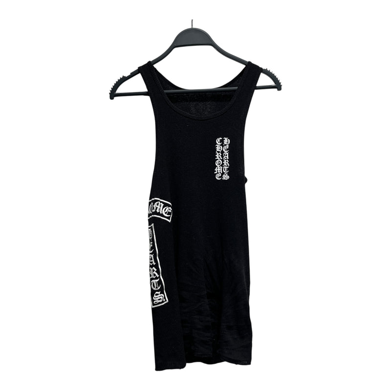 CHROME HEARTS/Camisole/S/Graphic/Cotton/BLK/WHITE SIDE GRAPHIC STRETCHED