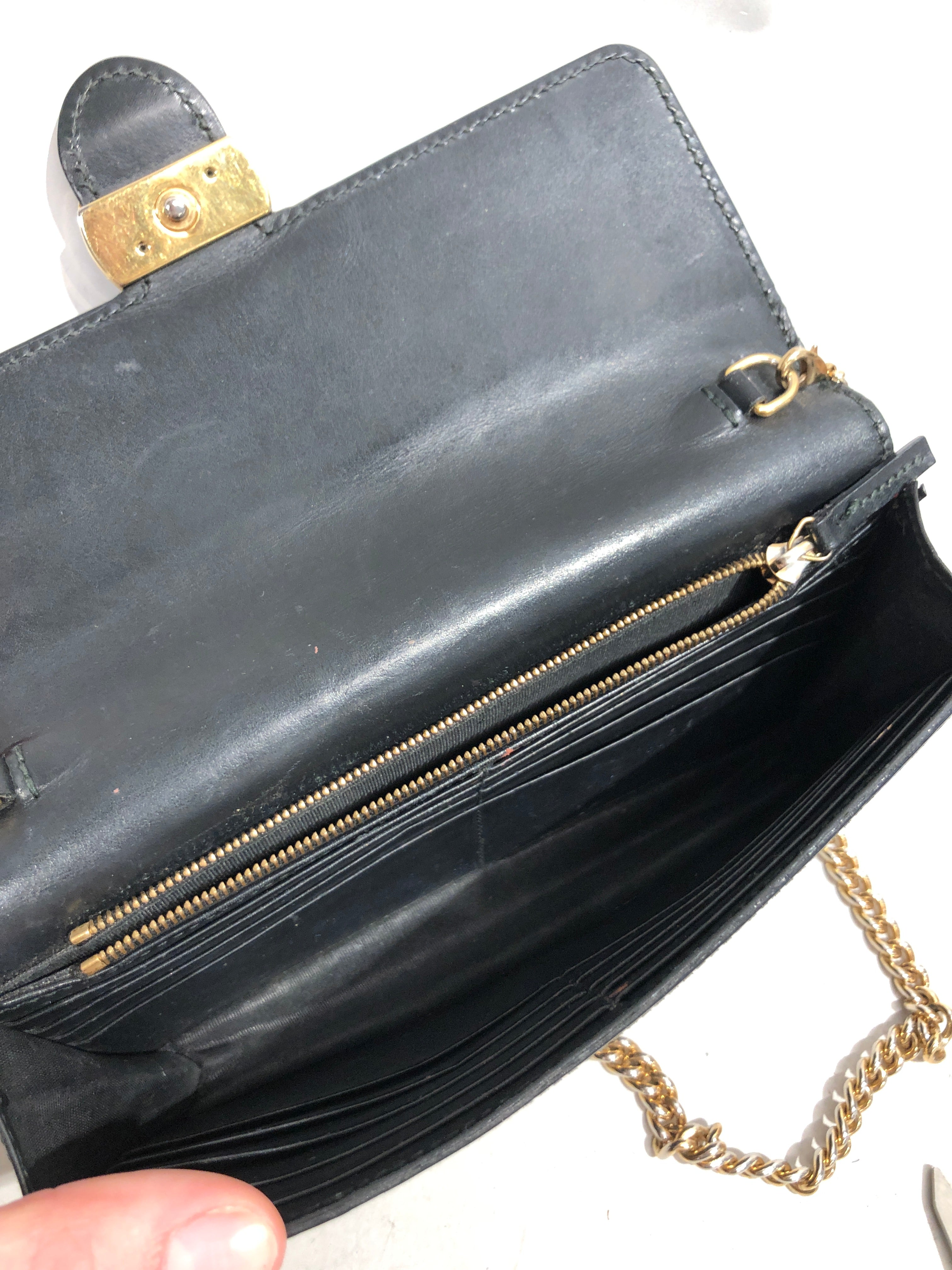 GUCCI/Clutch Bag/Leather/BLK/Long Chain view 5
