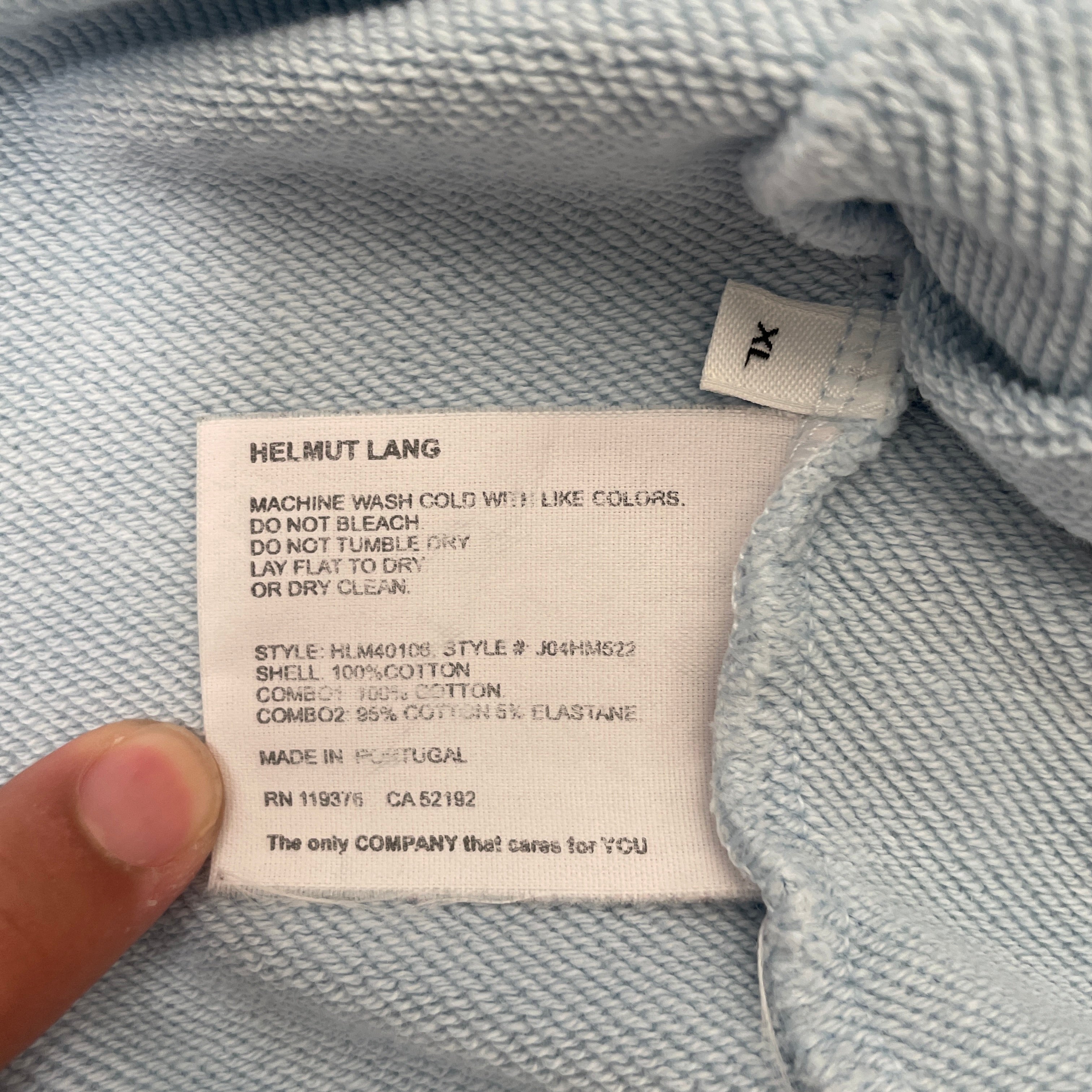 Helmut Lang/Hoodie/XL/Cotton/BLU/spellout view 4