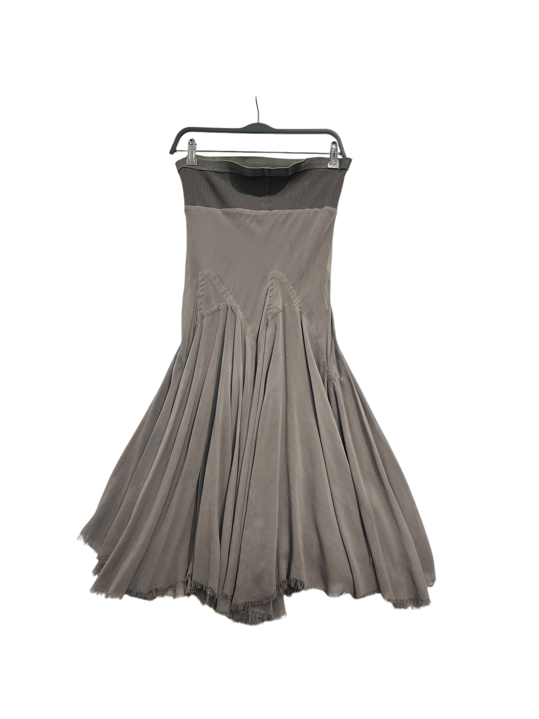Rick Owens/Long Skirt/6/Silk/GRY/Maxi Length/WISHBONE SKIRT view 2