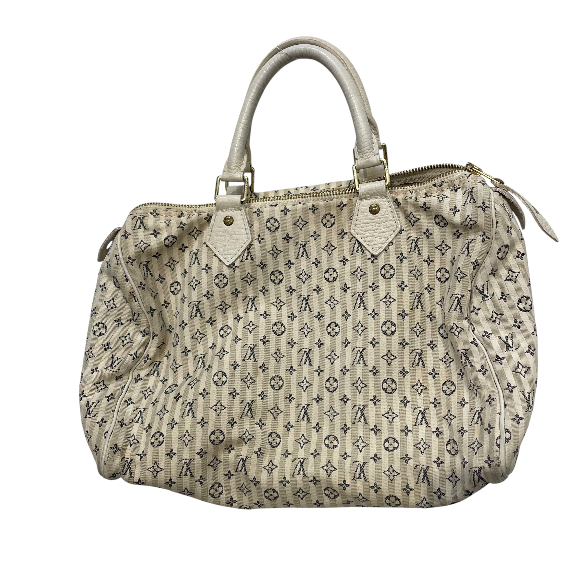 LOUIS VUITTON/Hand Bag/Monogram/Cotton/WHT/Mini Lin Croisette Speedy view 1