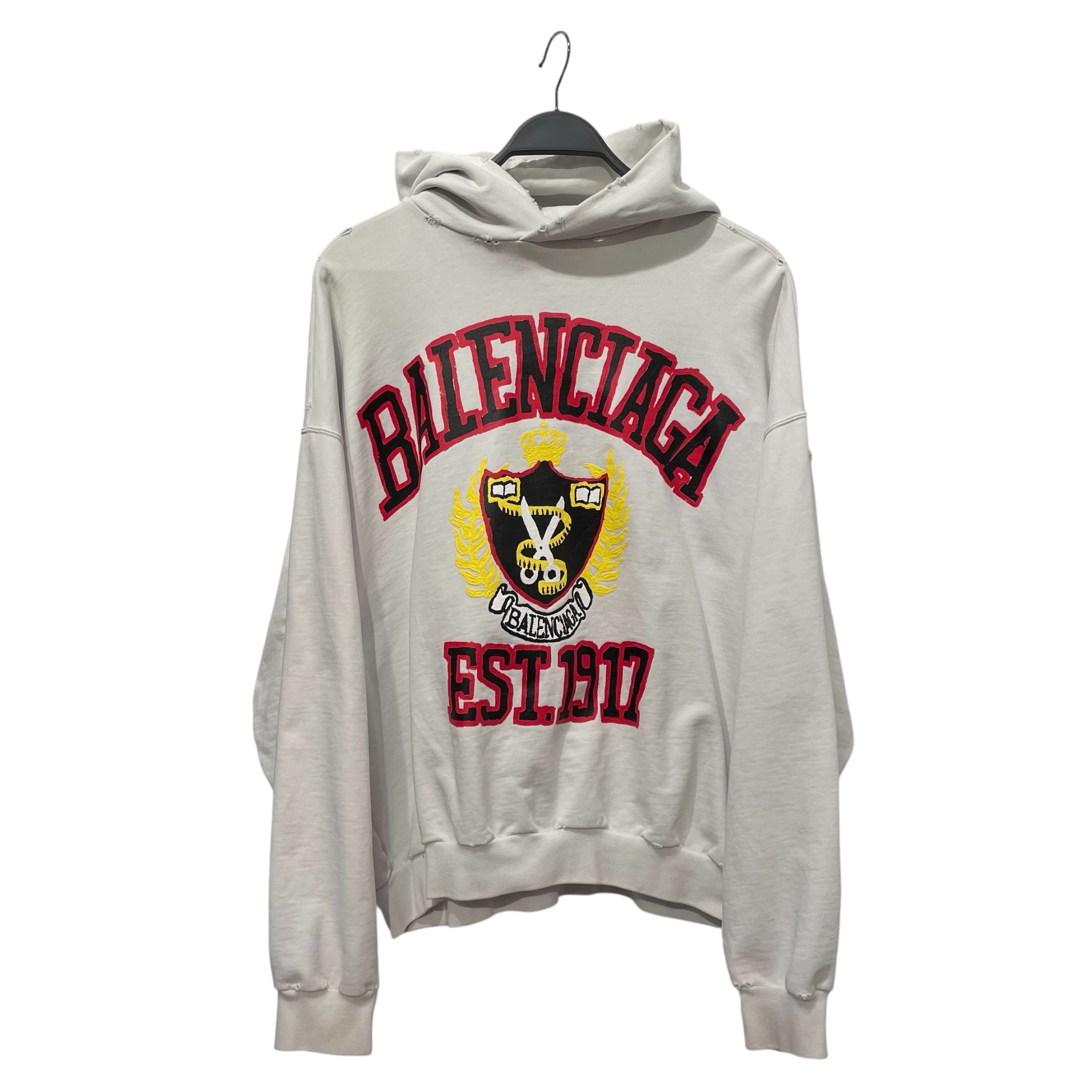 BALENCIAGA/Hoodie/M/Graphic/Cotton/WHT/DIY College Hoodie view 1