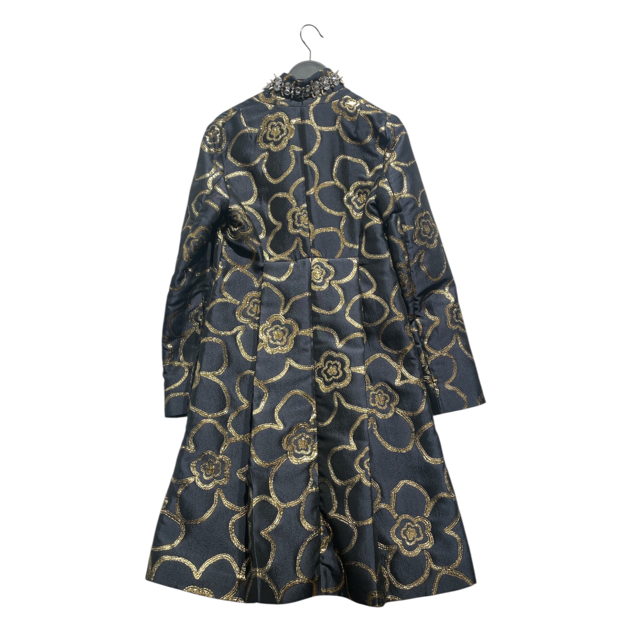 MARNI/Coat/38/Floral Pattern/NVY/metallic jacquard embellished view 2