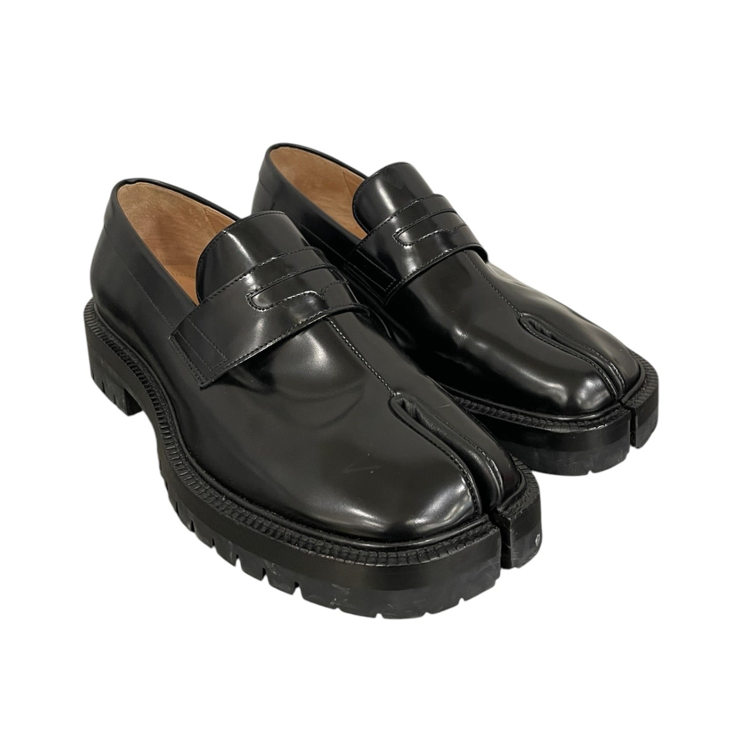 Maison Margiela/Loafers/US 8/Leather/BLK/Black Leather Tabi Loafers view 1