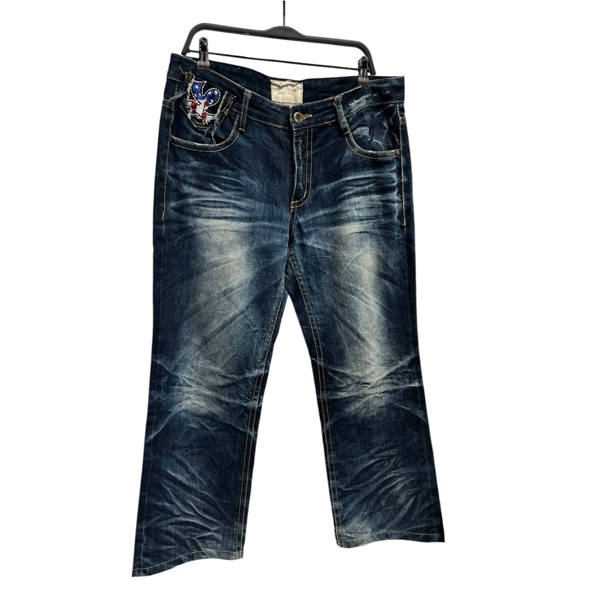 LOLITA JEANS/Pants/34/Cotton/IDG/Graphic/FADED USA SEQUIN BACK view 1