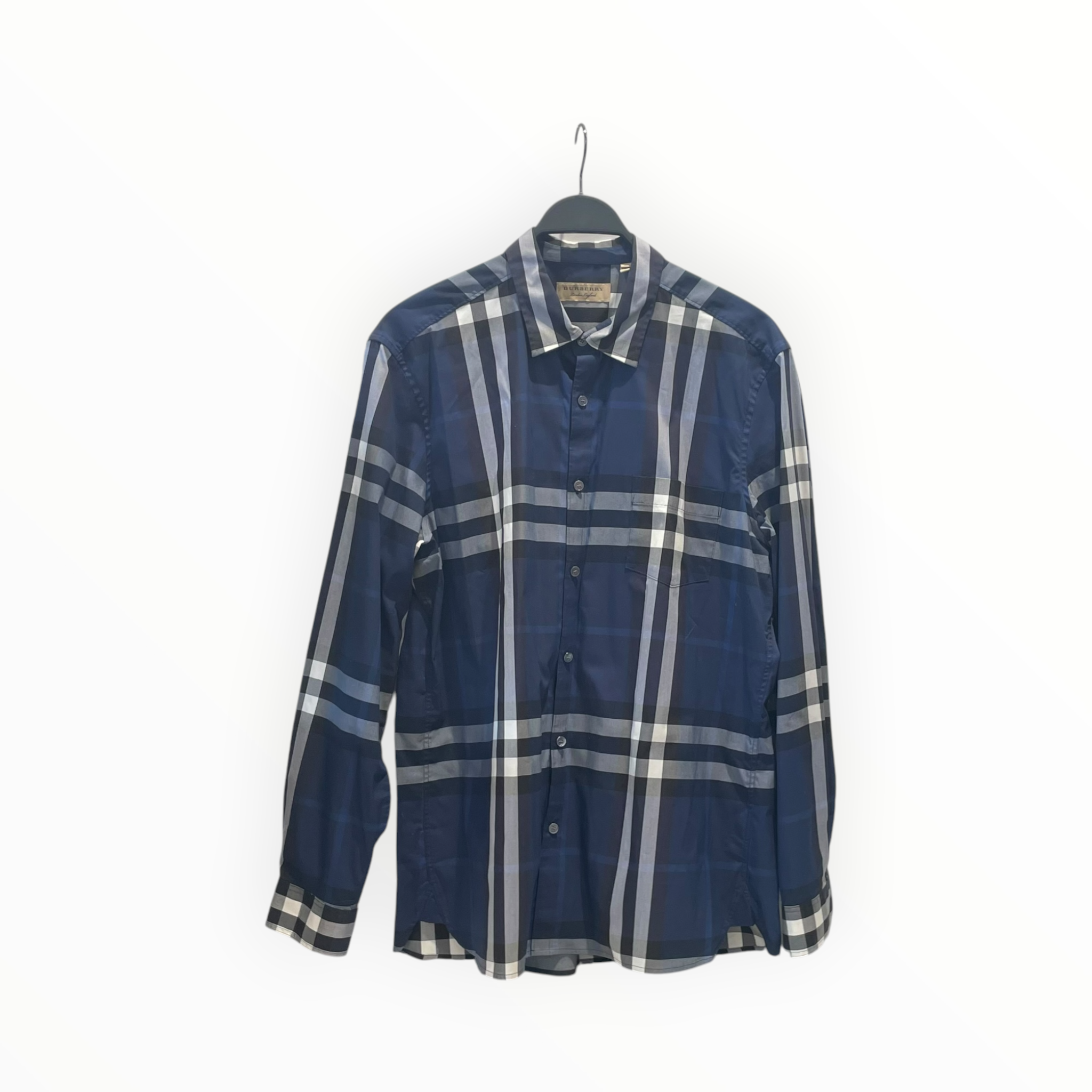BURBERRY/LS Shirt/XXL/Cotton/BLU/Plaid/poplin shirt view 1