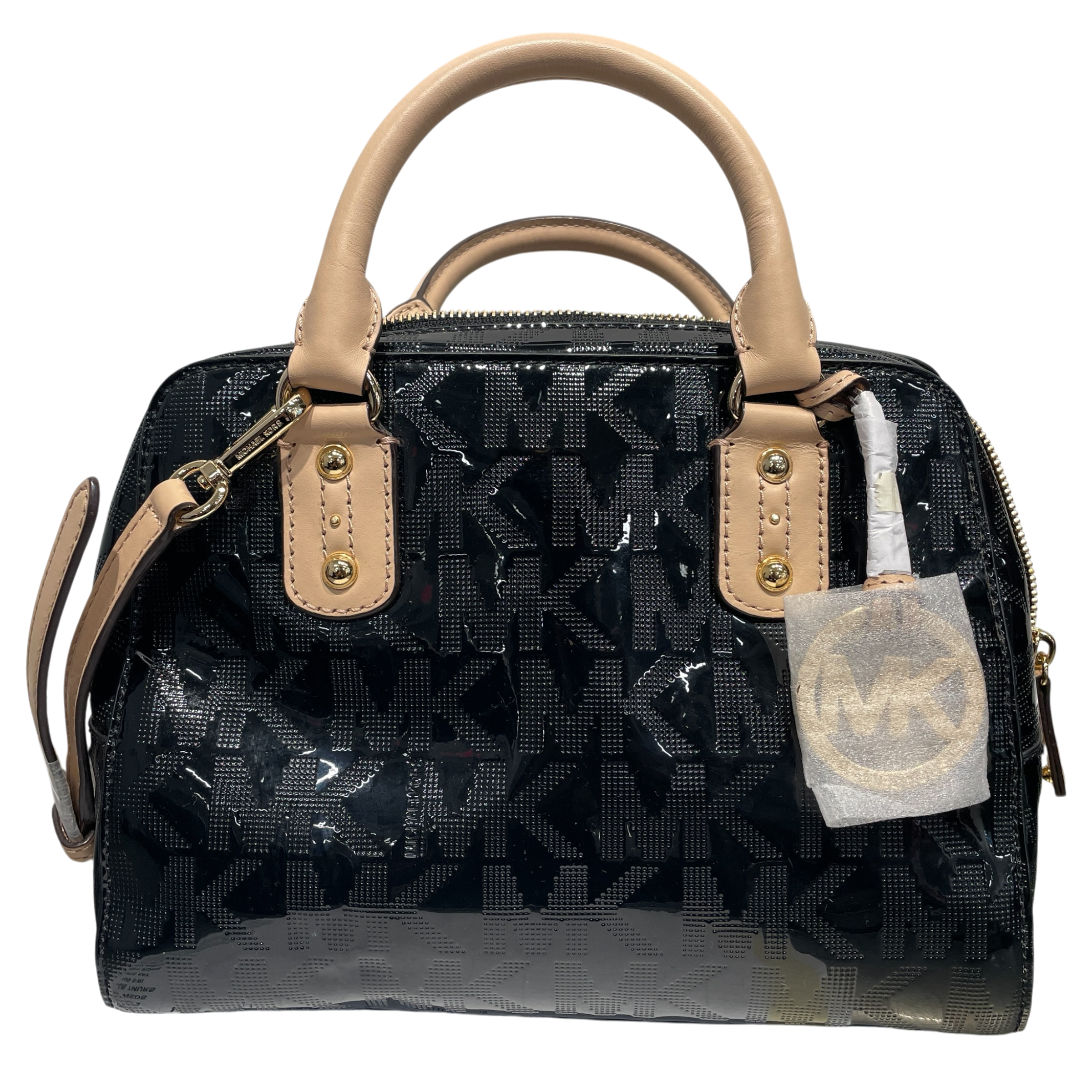 MICHAEL KORS/Hand Bag/Monogram/Leather/BLK/MK SIG MIRR view 1