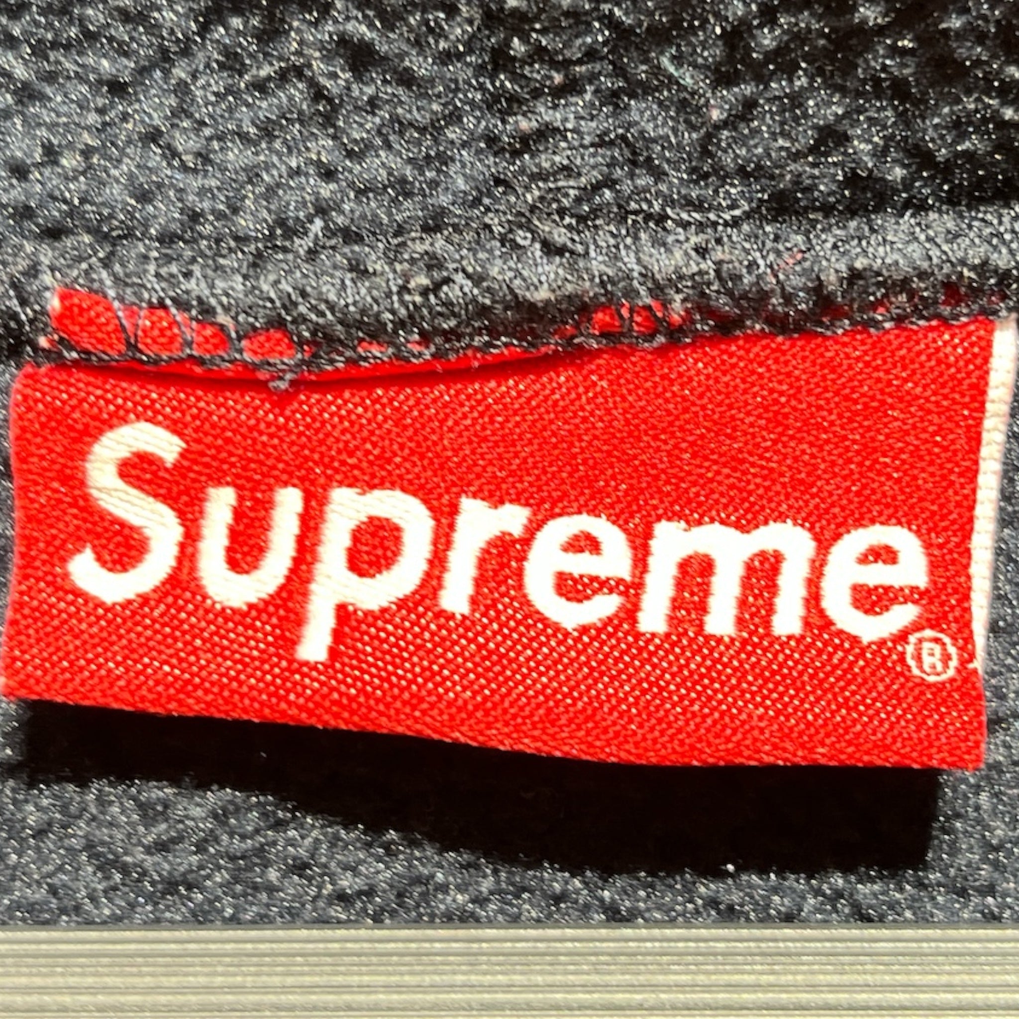 Supreme/Fleece Jkt/XL/Cotton/NVY/raised letter logo view 3