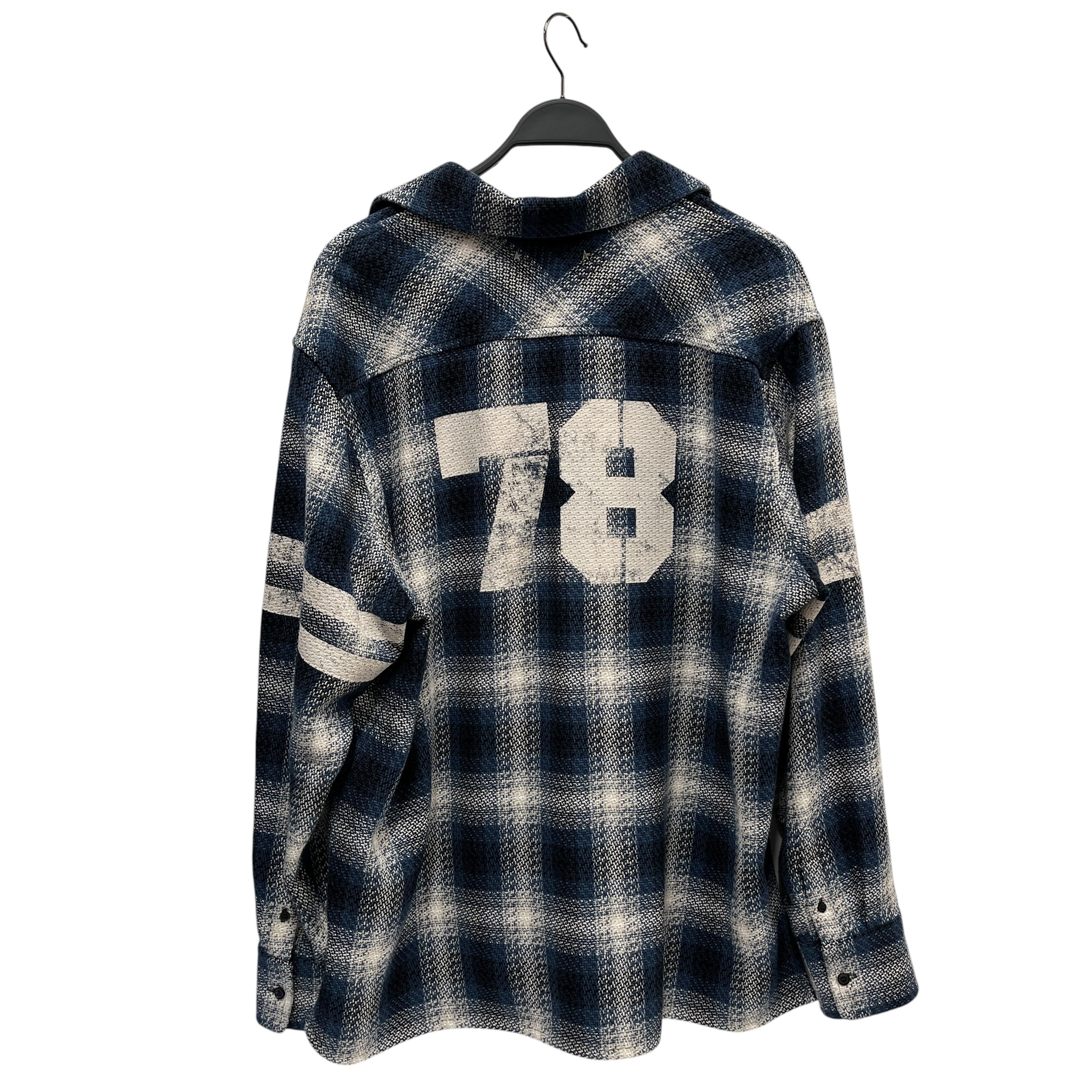 GOLDEN GOOSE/Flannel Shirt/M/Cotton/BLU/Plaid/78 Graphic on back view 3