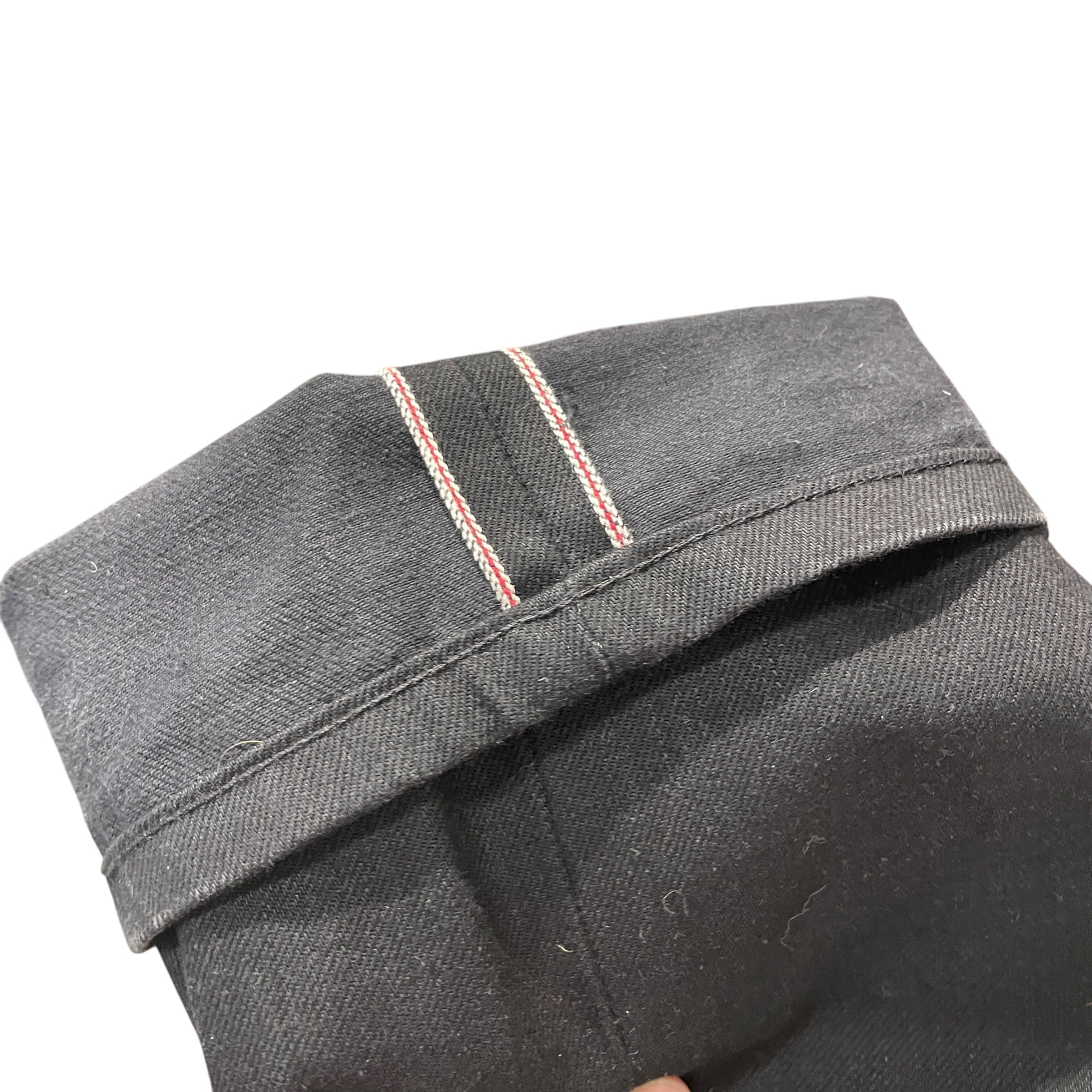 NAKED & FAMOUS DENIM/Straight Pants/34/Cotton/BLK/STRAIGHT LEG SELVEDGE view 6