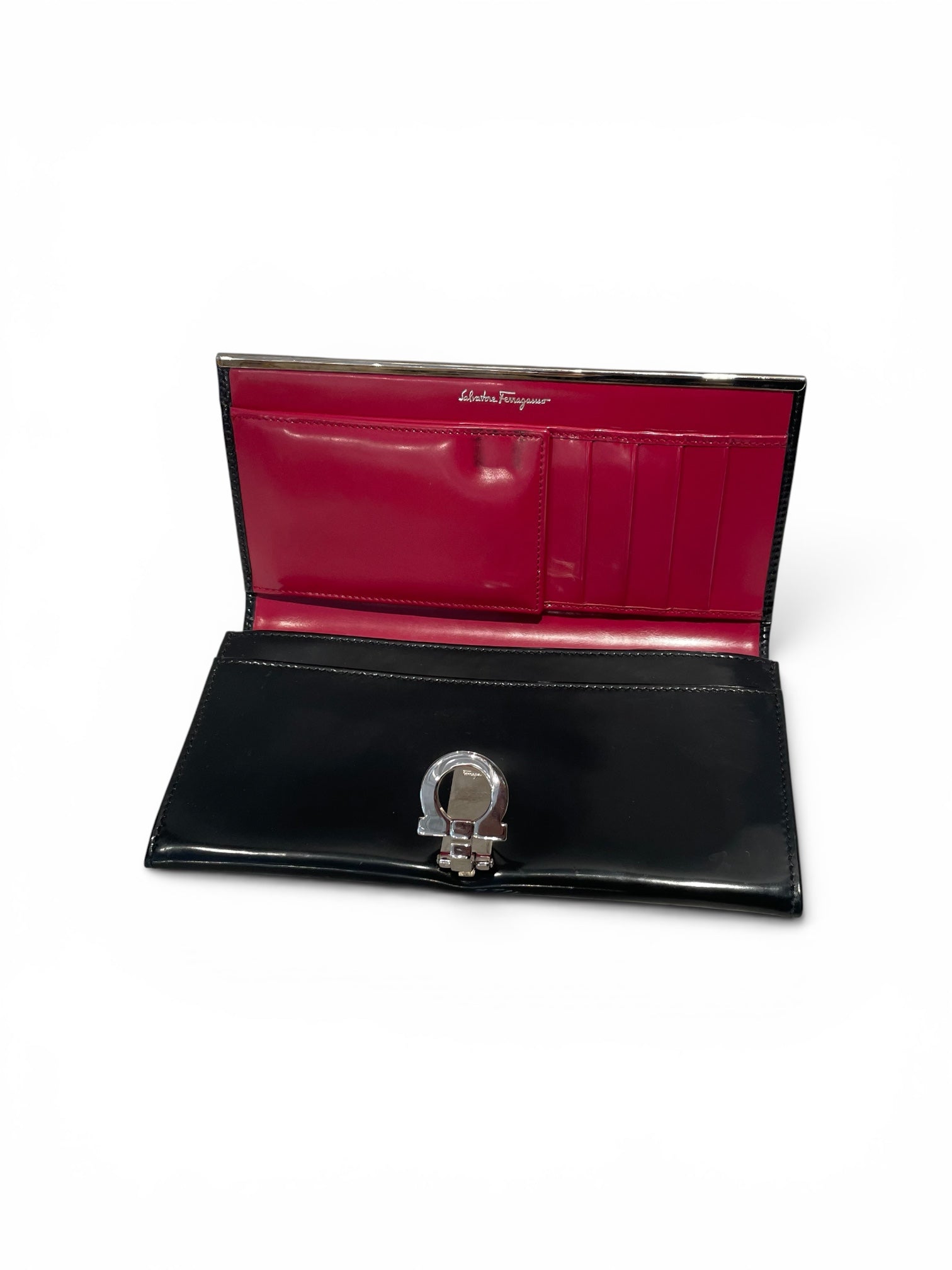 Salvatore Ferragamo/Long Wallet/Leather/BLK/L's/Gancini Continental wallet view 5
