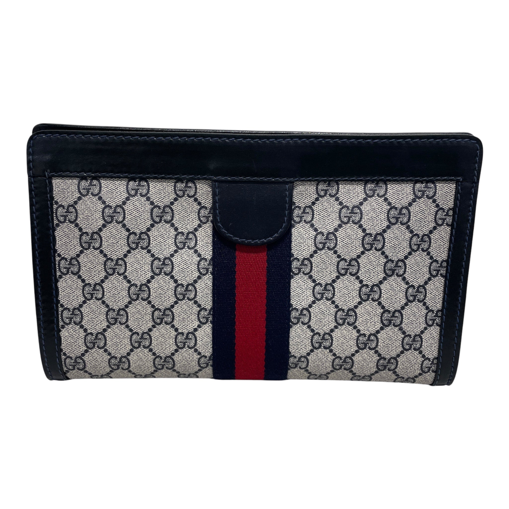 GUCCI/Pouch/Monogram/Leather/NVY/Vintage Ophidia Sherry Line view 2