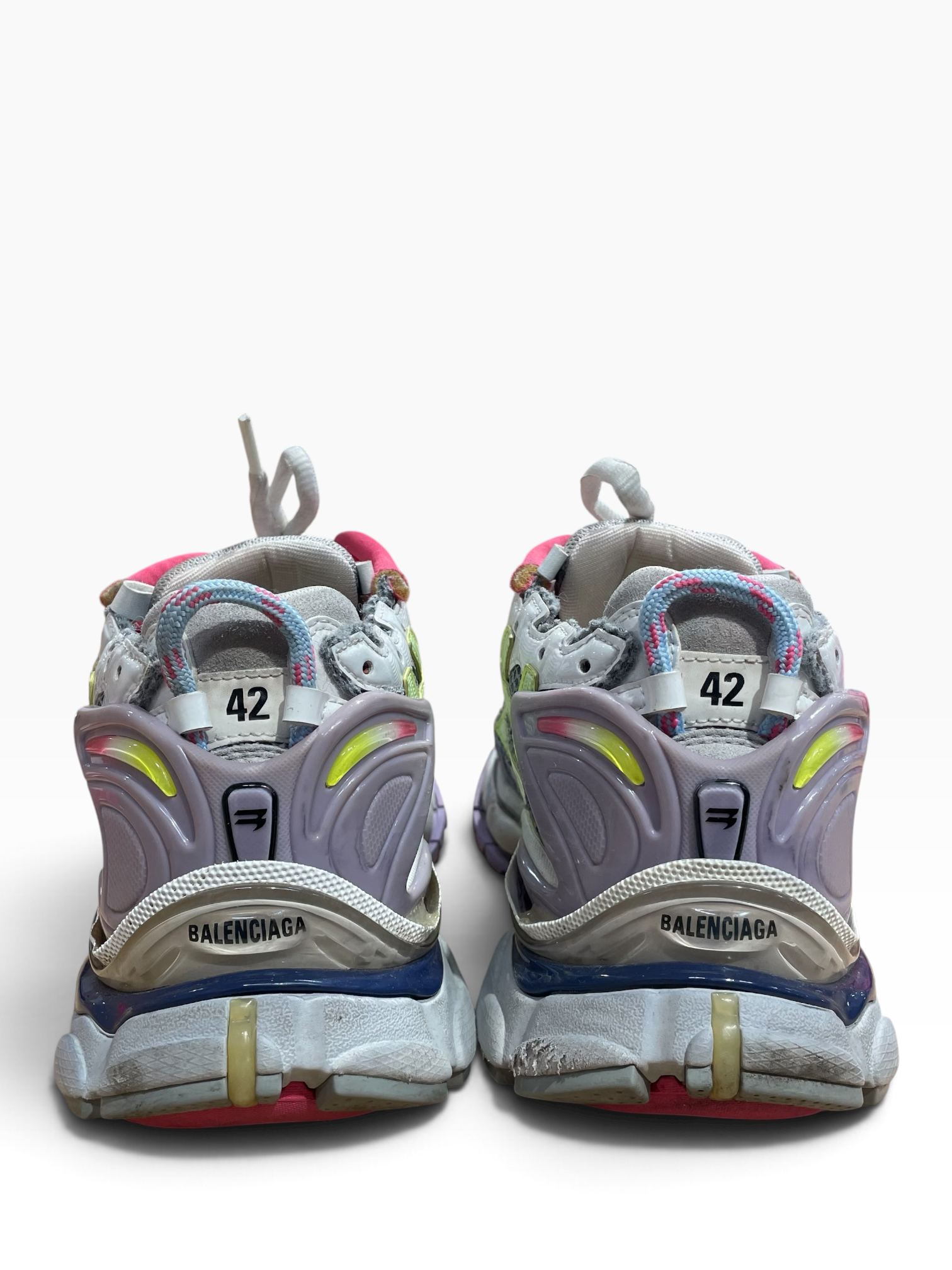 BALENCIAGA/Low-Sneakers/EU 42/Leather/WHT/rainbow runners view 4