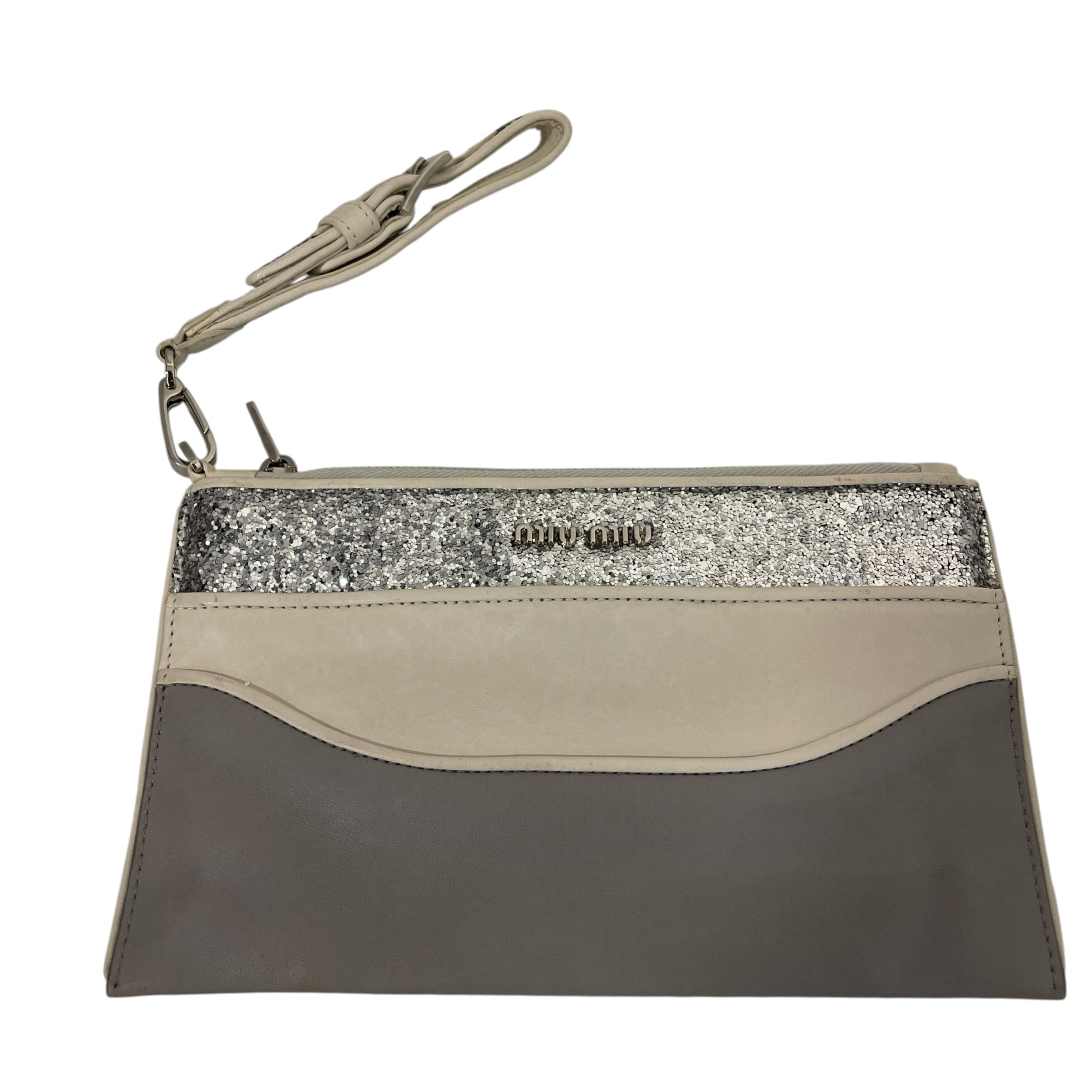 MIU MIU/Clutch Bag/Glitter/Leather/GRY/HT8KK2Q view 1