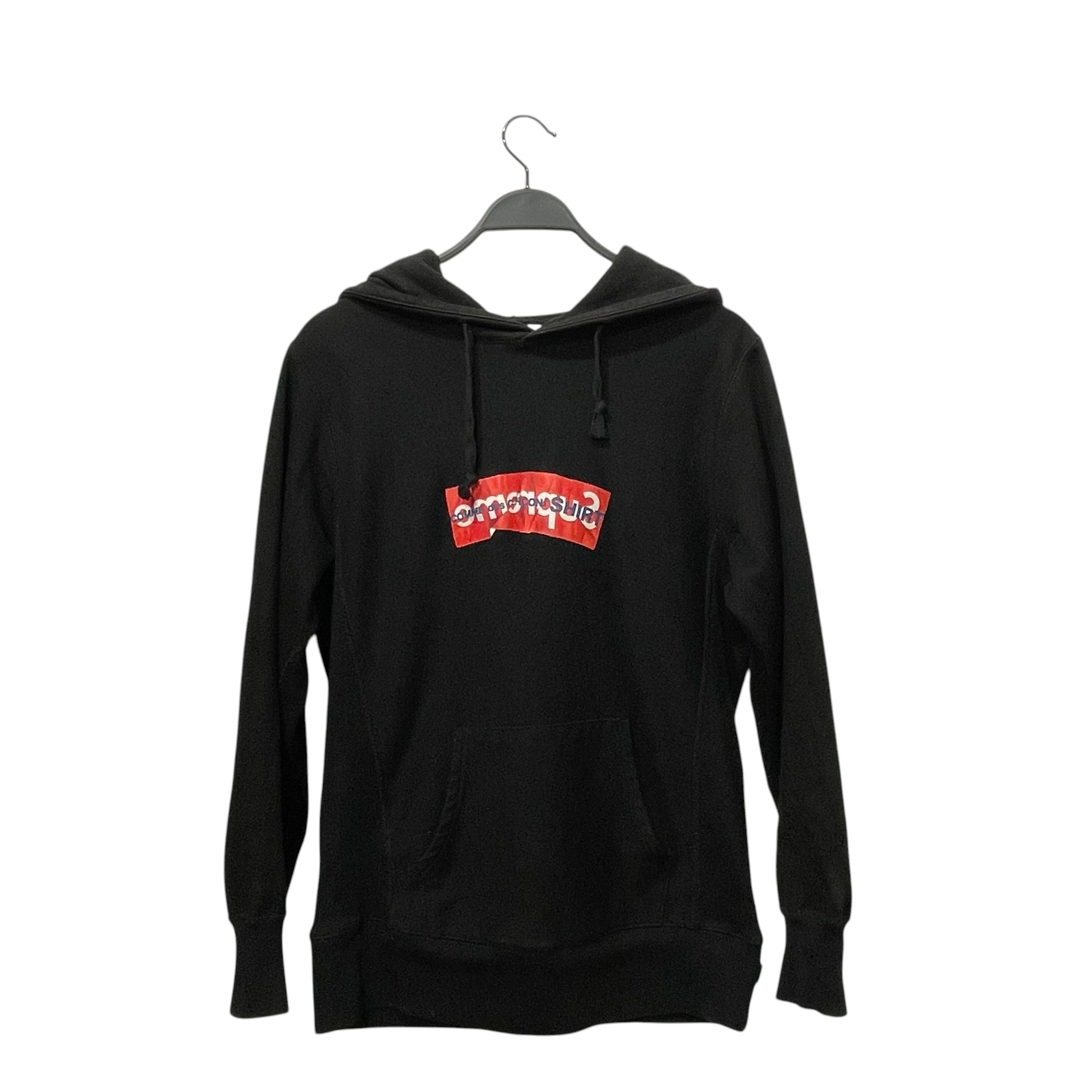 Supreme/COMME des GARCONS SHIRT/Hoodie/M/Graphic/Cotton/BLK/CDG SHIRT BOX LOGO view 1