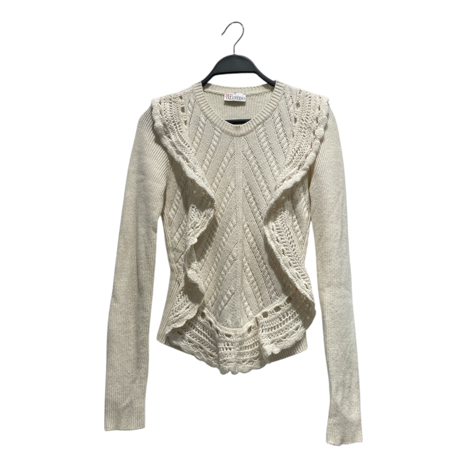 RED VALENTINO/Sweater/XS/Cotton/WHT/RUFFLE FRONT LAYER view 1