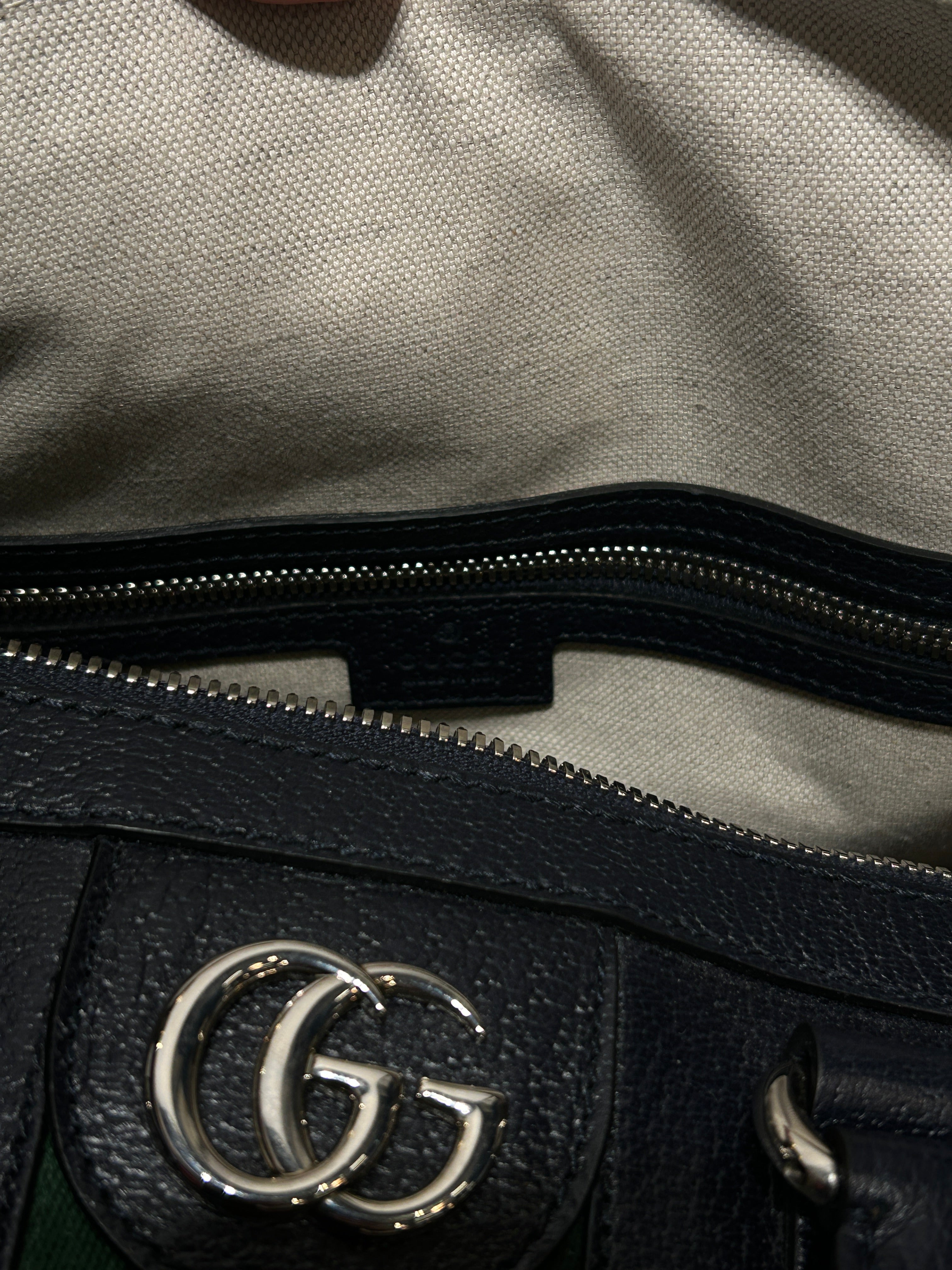 GUCCI/Luggage/Leather/NVY/SAVOY WEB DUFFLE / SLV GG view 10
