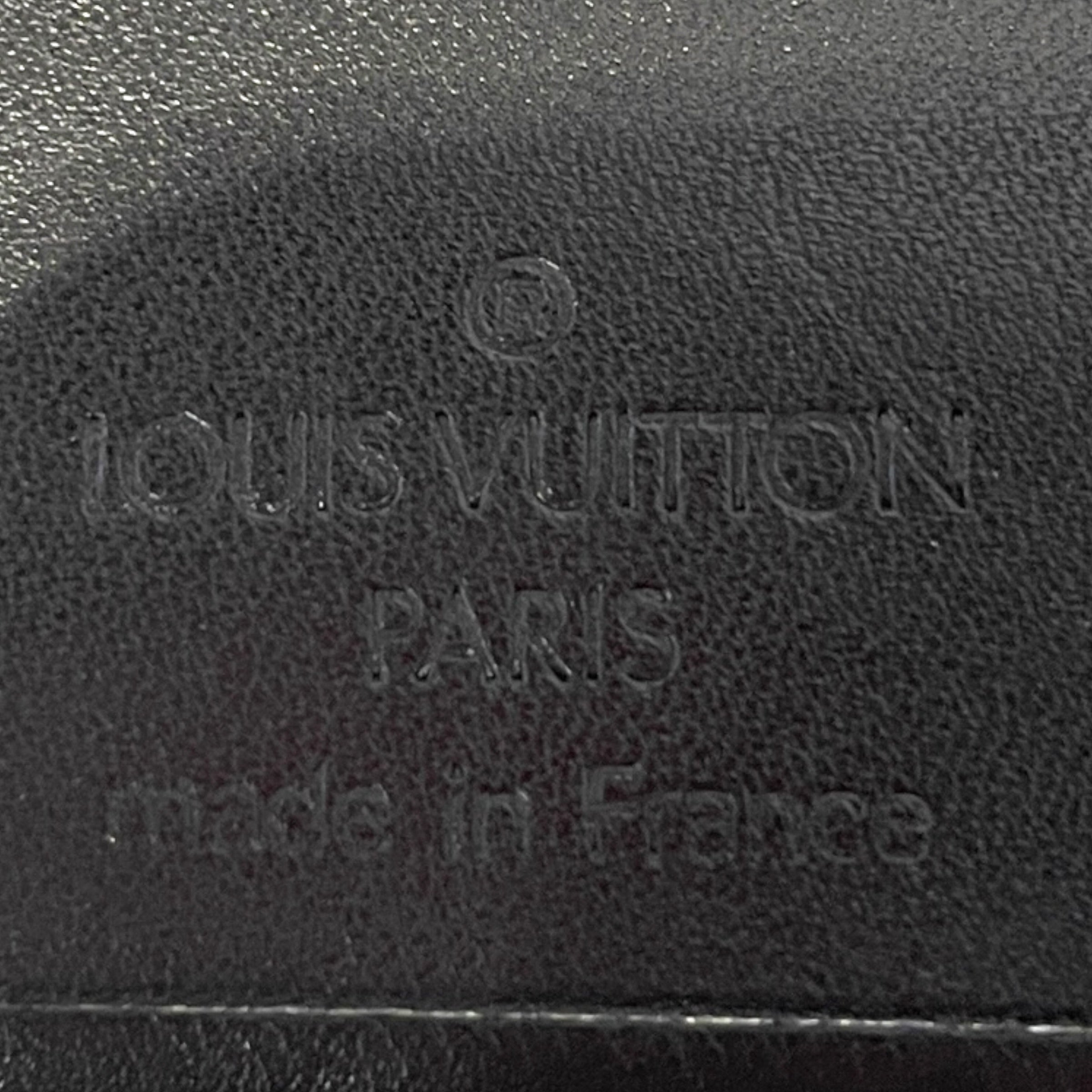 LOUIS VUITTON/Trifold Wallet/Leather/BLK/M's/perforated logo view 5