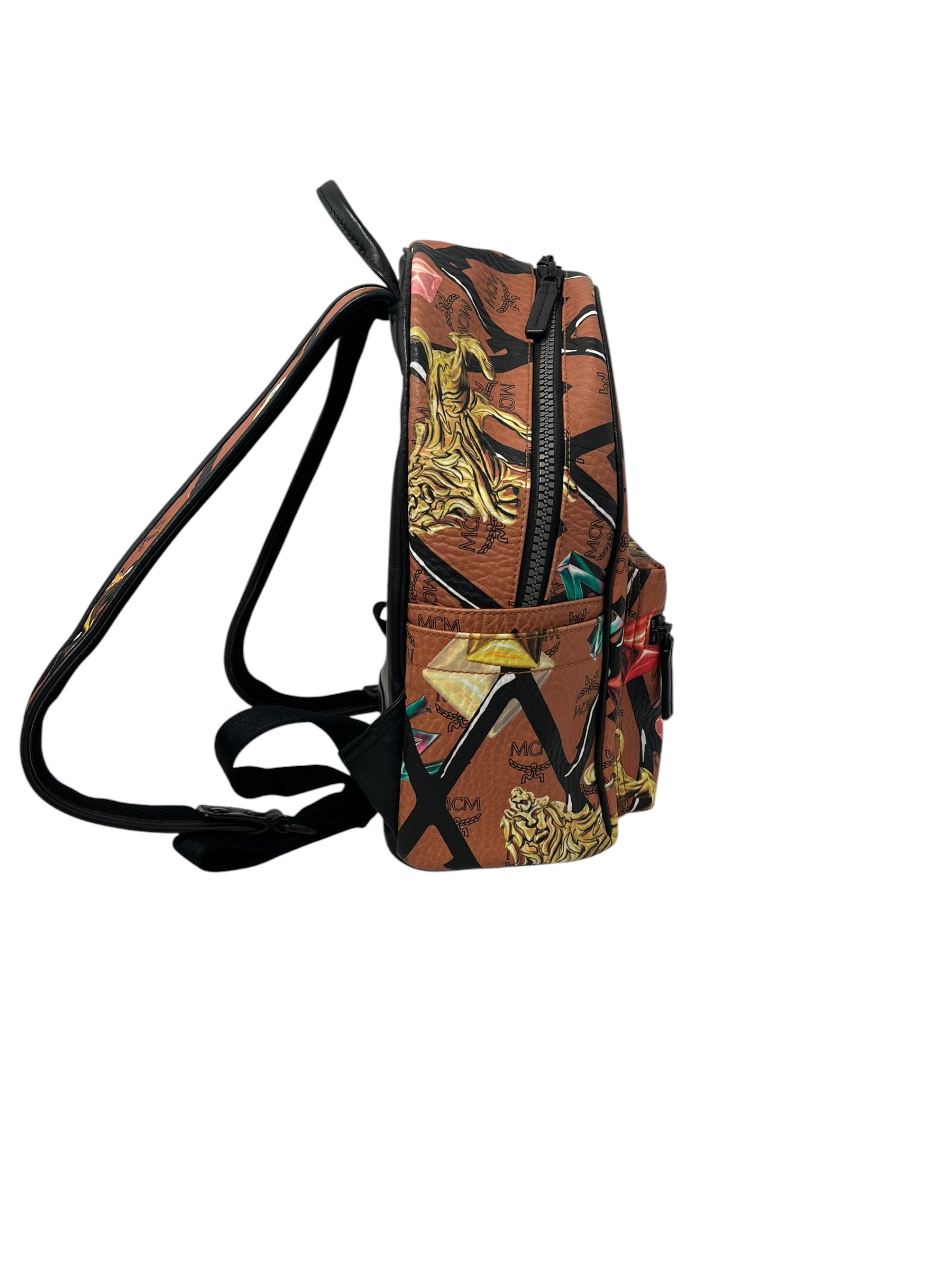 MCM/Backpack/Monogram/Leather/MLT/ROMBI LION VISETOS view 3
