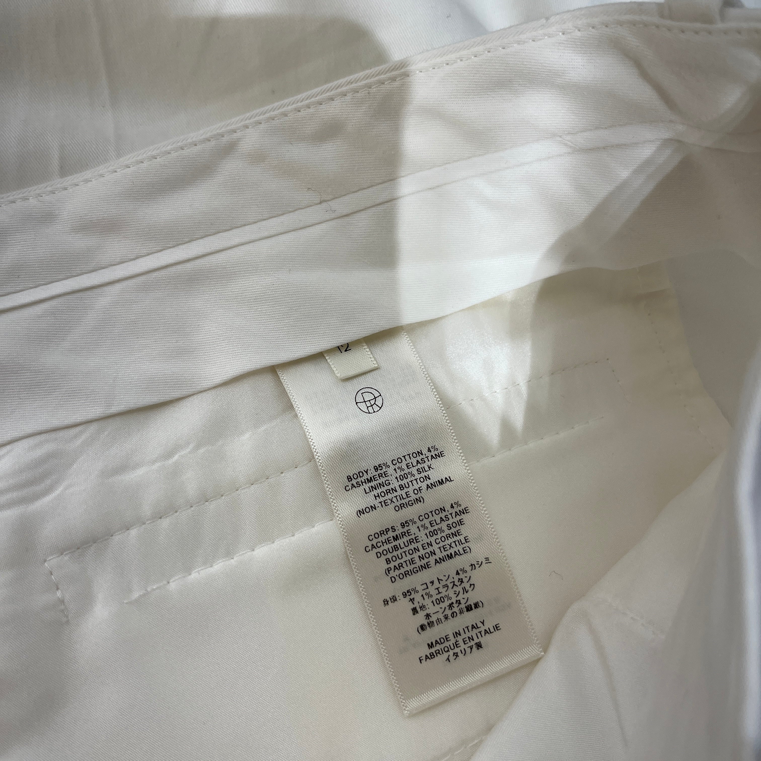 THE ROW/Straight Pants/12/Cotton/WHT/Cut Off Dress Pants view 4
