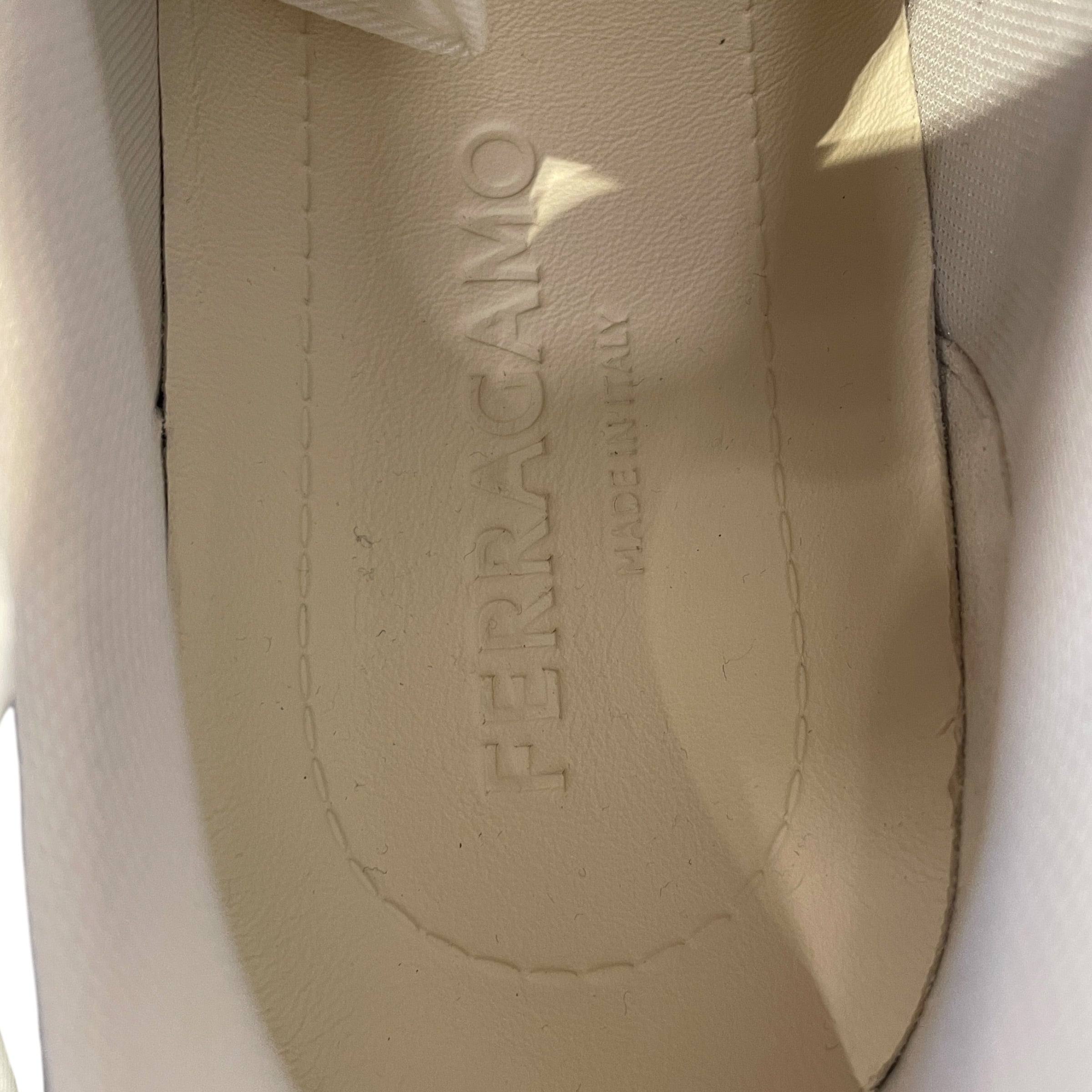 Salvatore Ferragamo/Low-Sneakers/US 8.5/Leather/WHT/ view 3