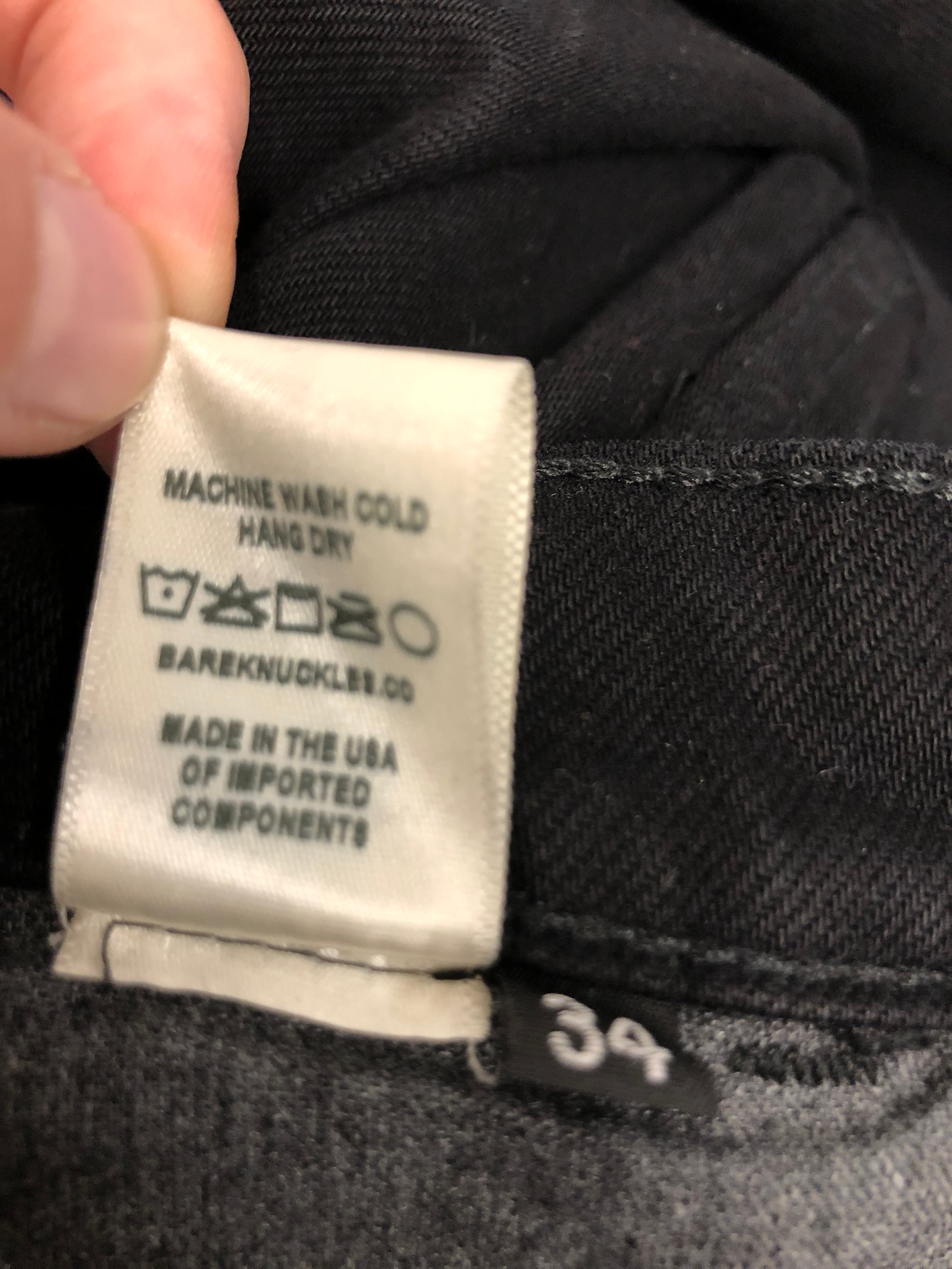 BARE KNUCKLES/Straight Pants/34/Cotton/BLK/ view 5