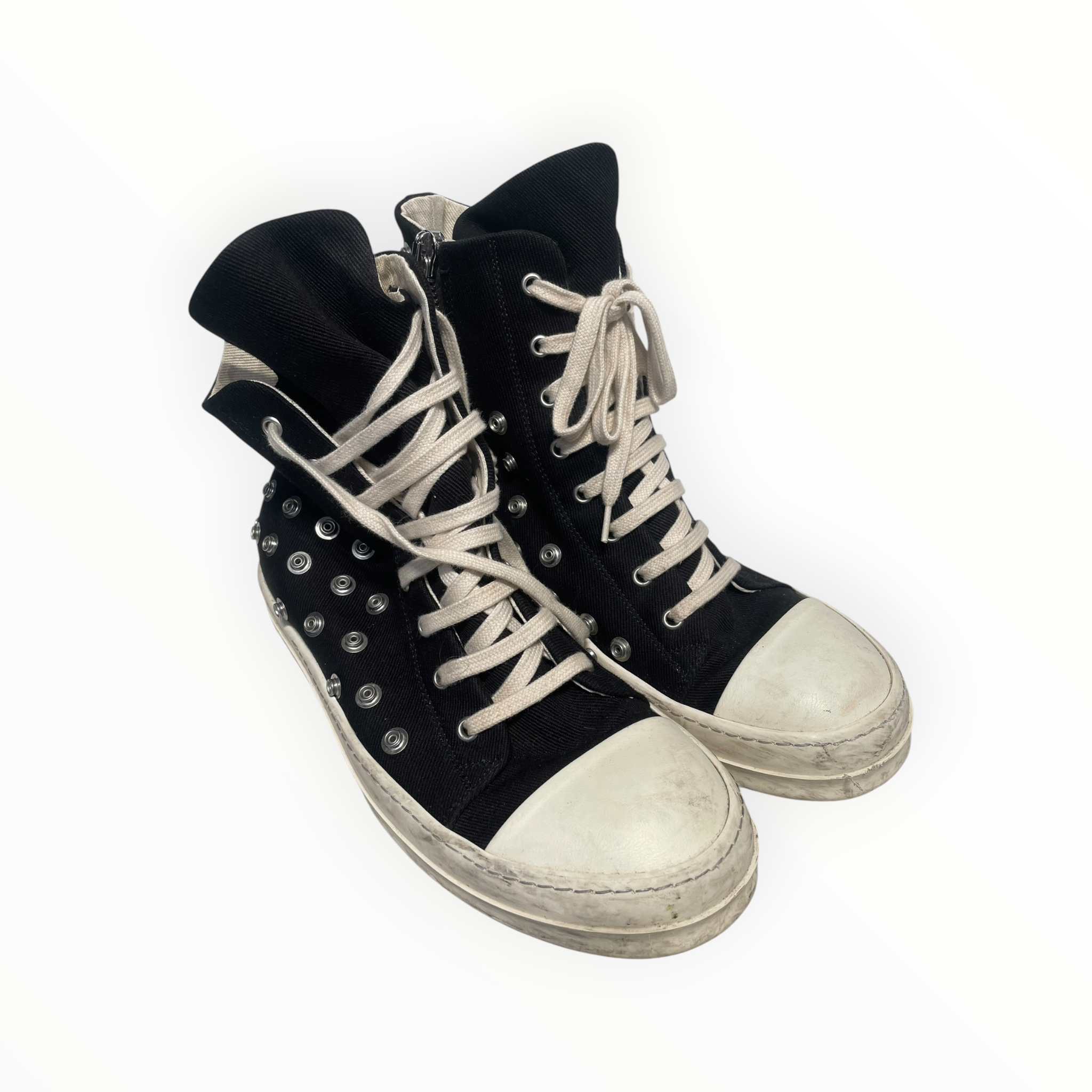 RICK OWENS DRKSHDW/Hi-Sneakers/EU 42/Cotton/BLK/studded view 1