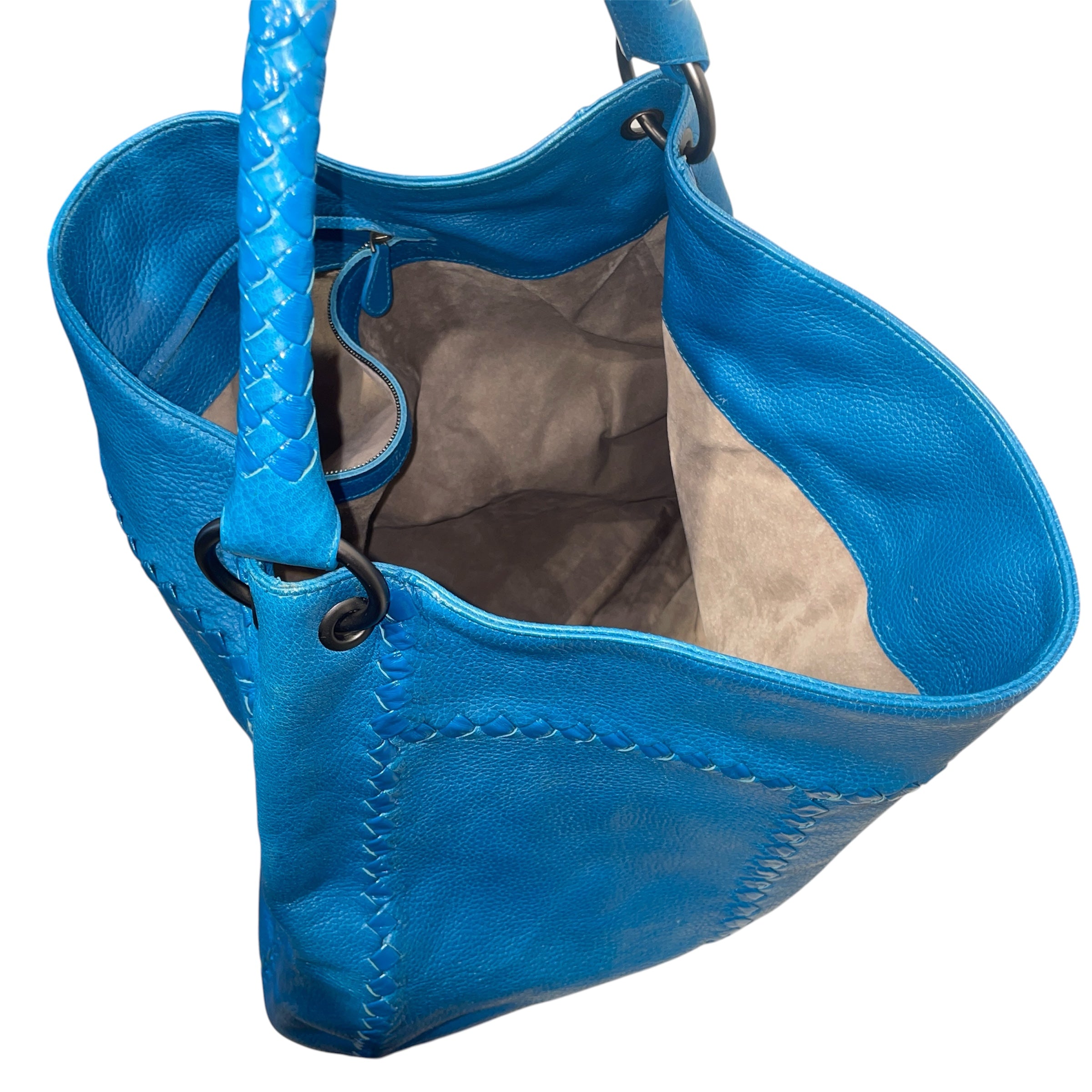 BOTTEGA VENETA/Tote Bag/Leather/BLU/INTRECCIATO CERVO HOBO view 4