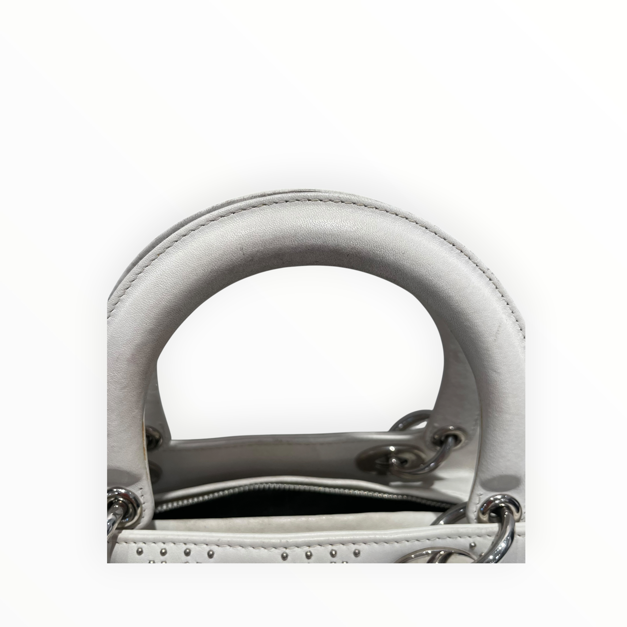 Christian Dior/Hand Bag/Leather/WHT/Cannage Lady Dior view 9