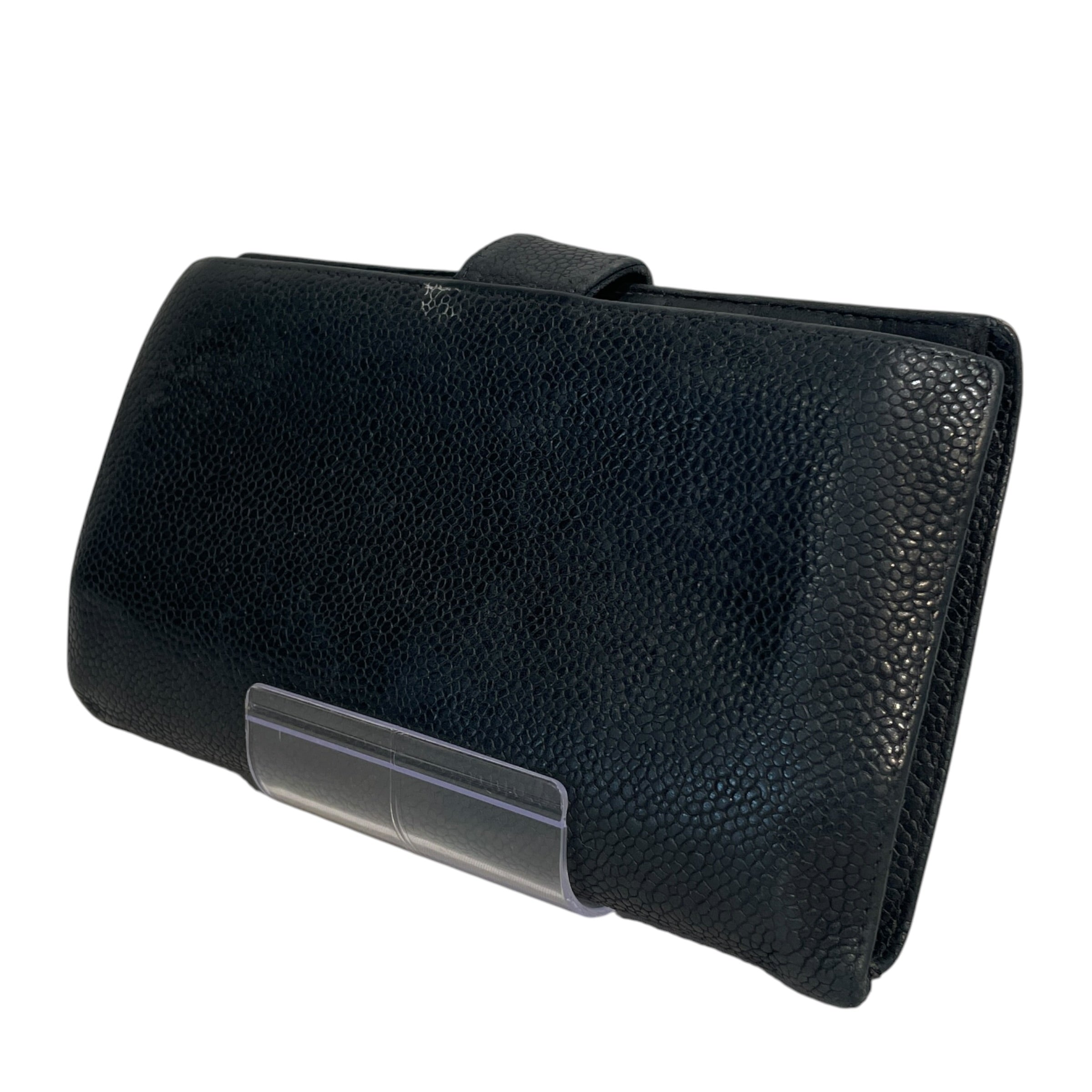 CHANEL/Long Wallet/Leather/BLK/Caviar CC view 2