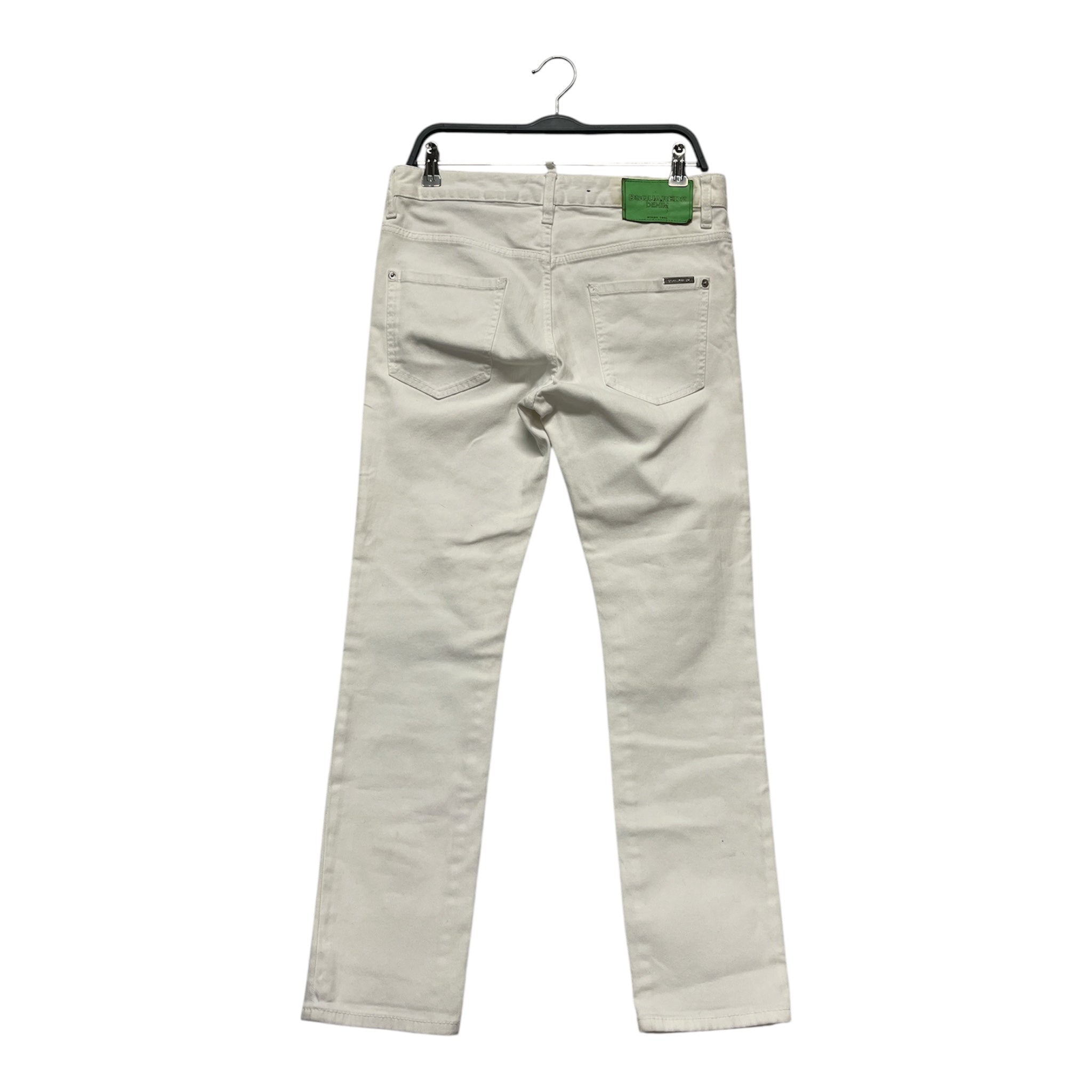 DSQUARED2/Skinny Pants/40/Denim/WHT/Button Fly/GREEN BACK PATCH view 2