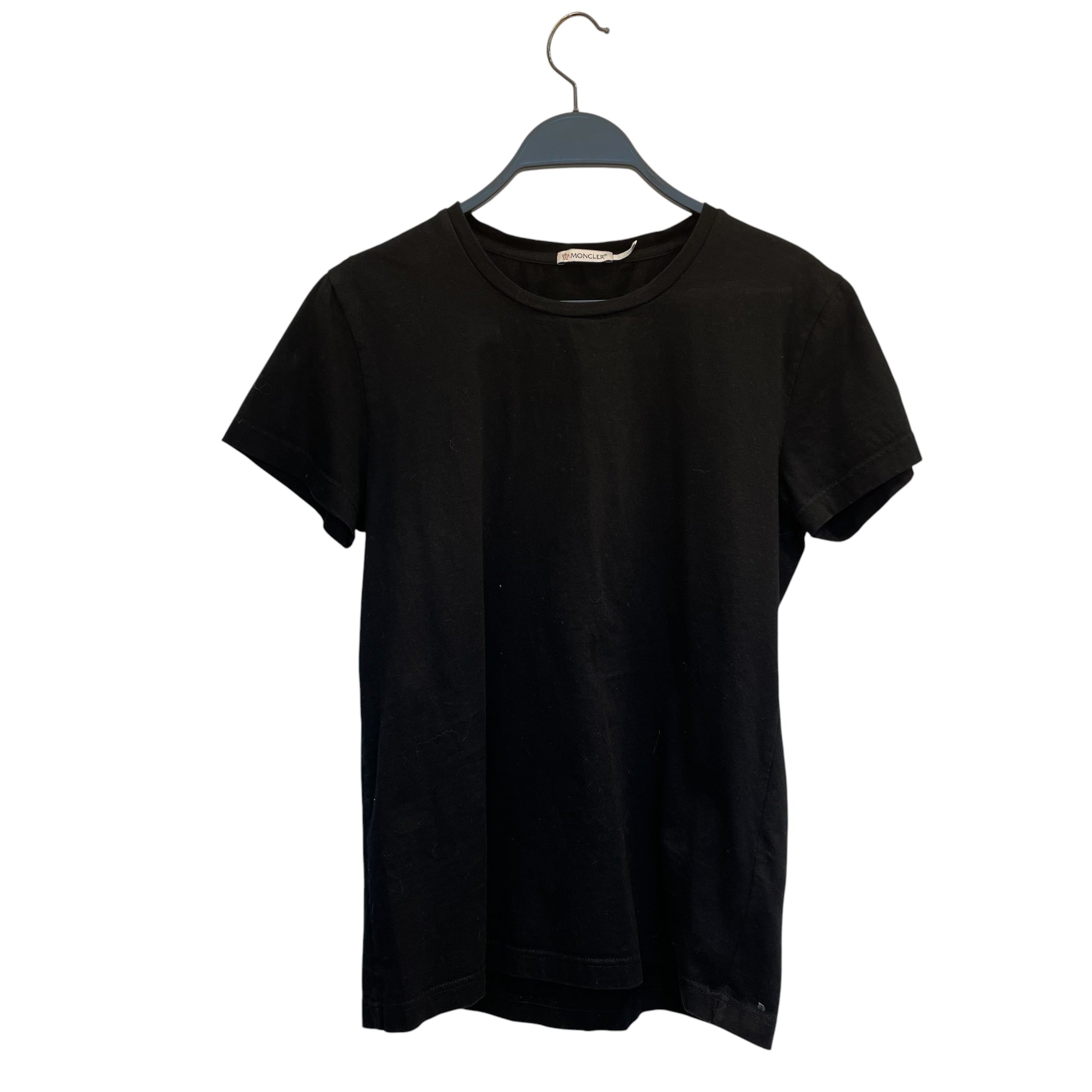 MONCLER/T-Shirt/S/Cotton/BLK/plain black logo t shirt view 1