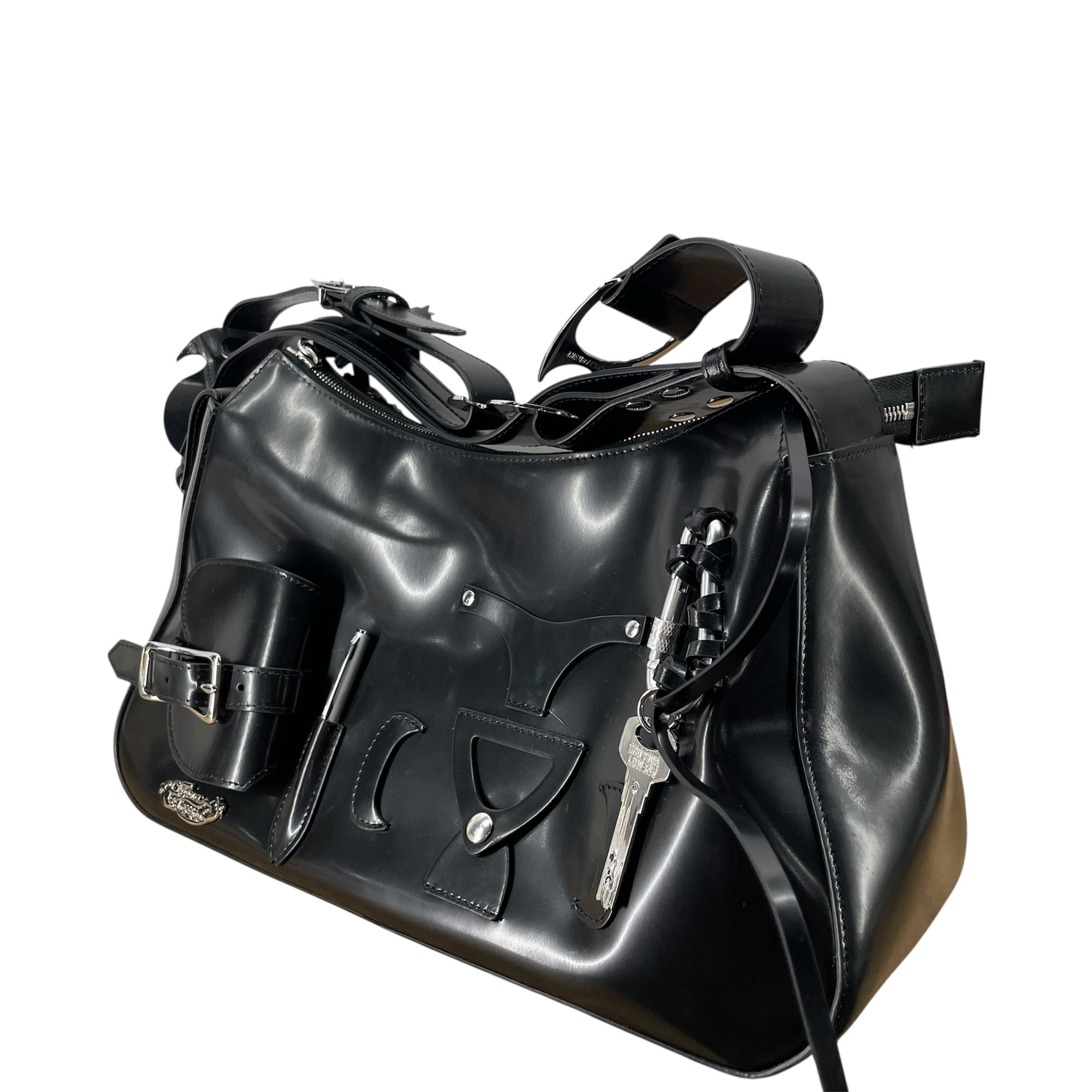 CHOPOVA LOWENA/Hand Bag/Leather/BLK/SOFIA PATENT LEATHER BAG view 3