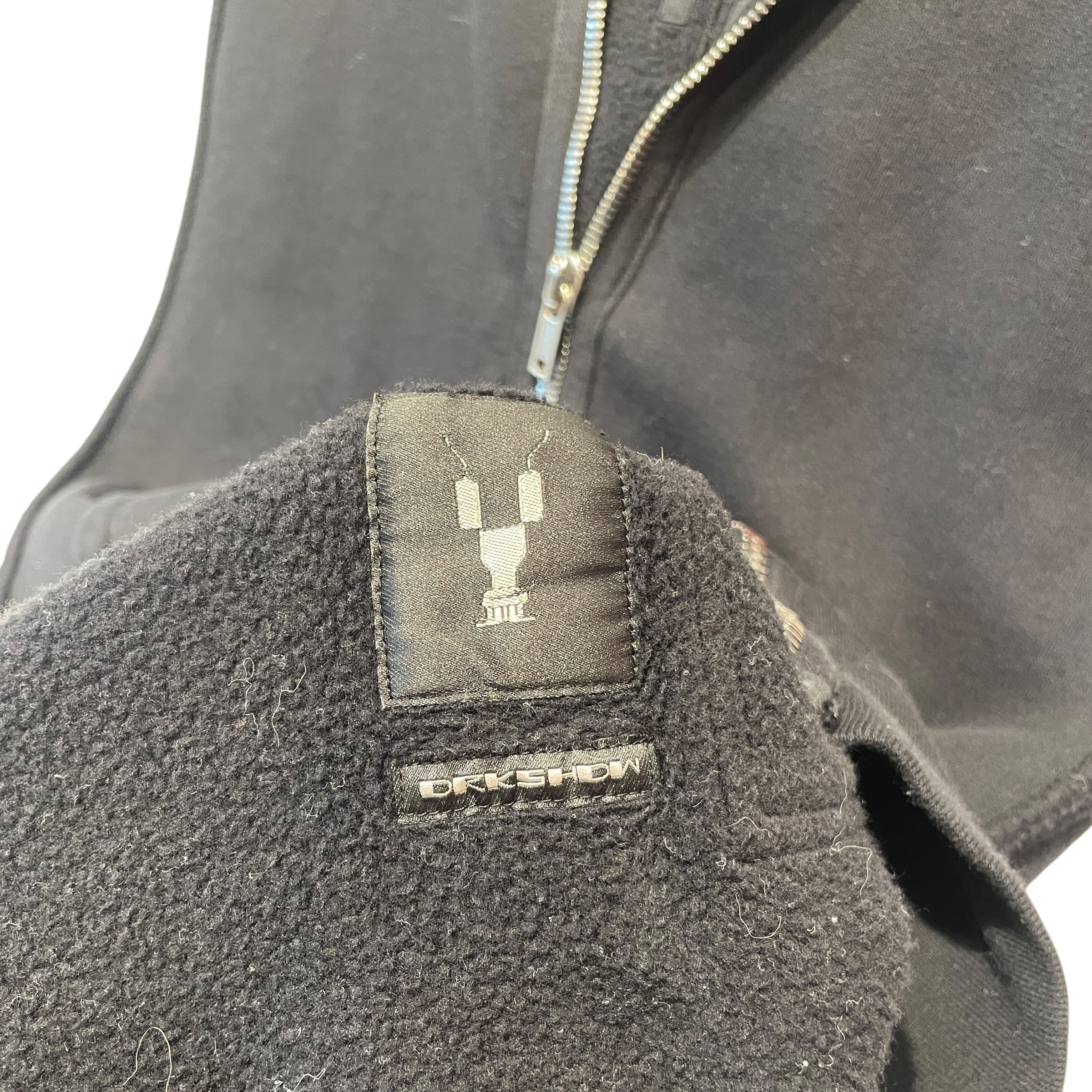 RICK OWENS DRKSHDW/Zip Up Hoodie/XS/Cotton/BLK/SLEEVELESS view 4