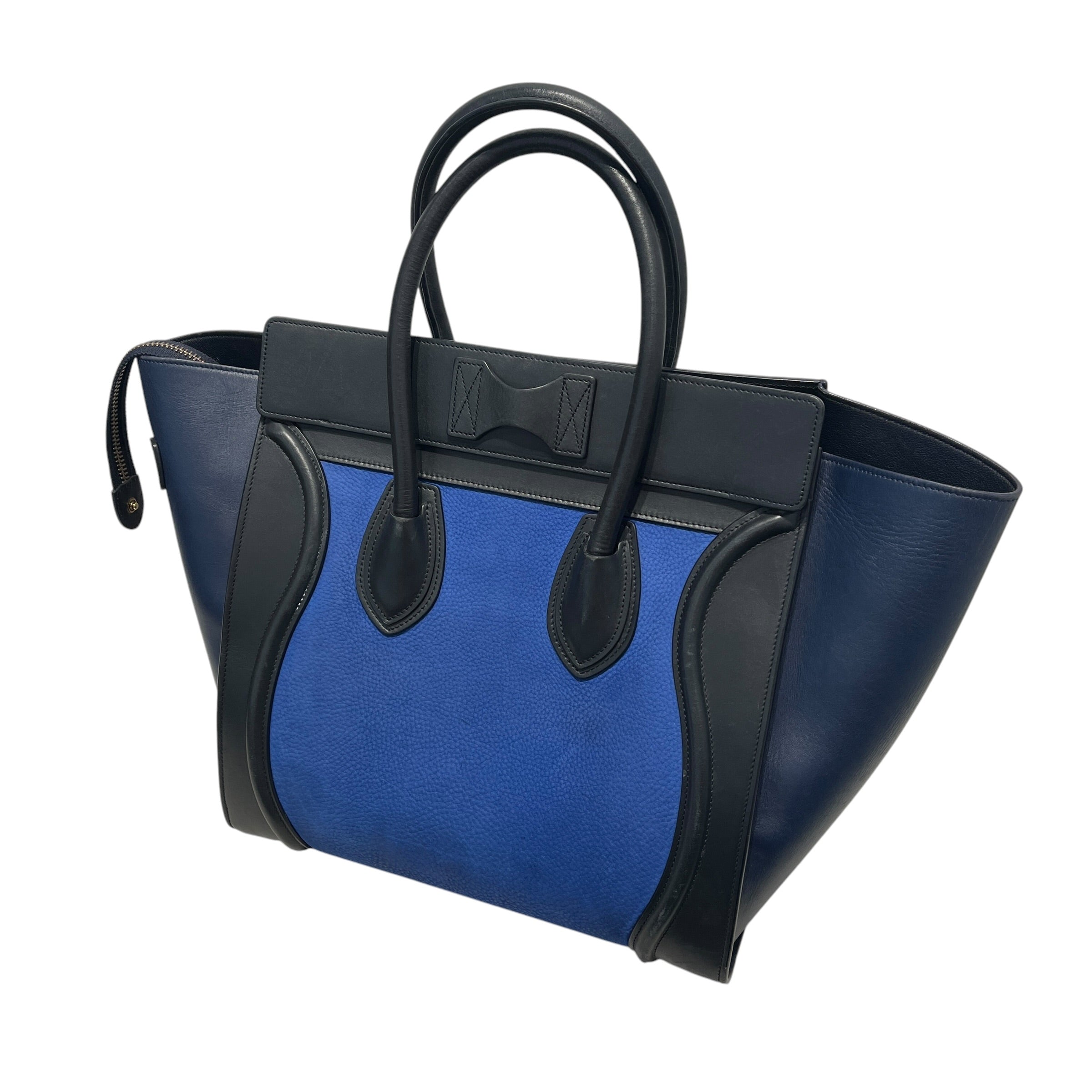 CELINE/Tote Bag/Border/Leather/BLU/Mini Luggage Tote in Blue view 13