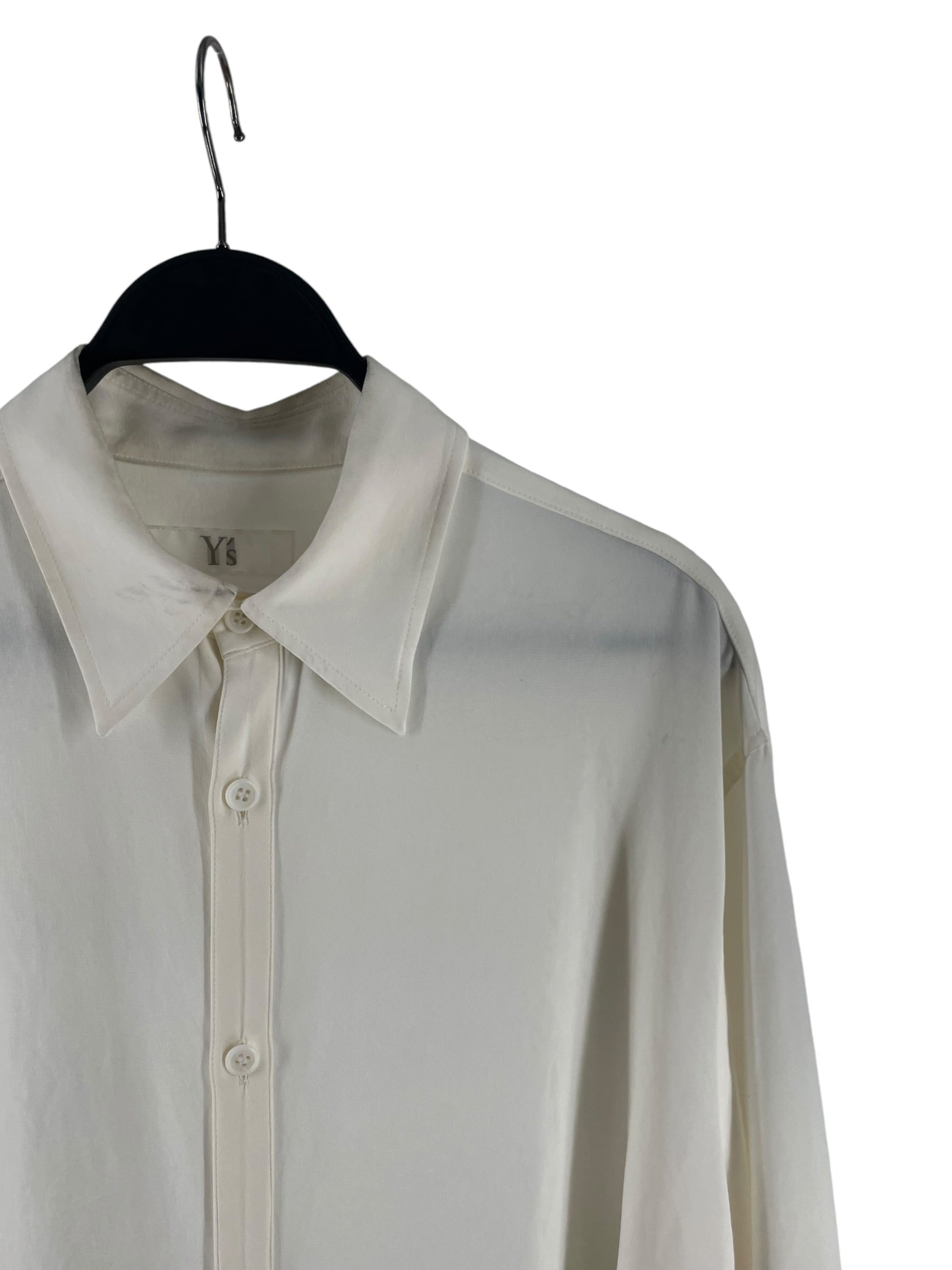 Y's/Shirt/1/Silk/WHT/YT-B01-500 DRAPE SHIRT RUNWAY view 3